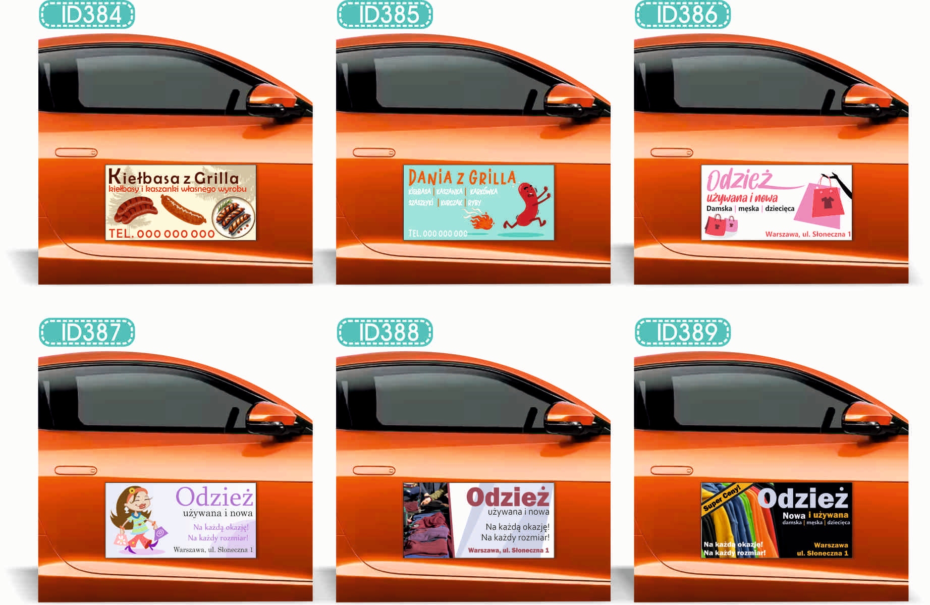 Magnes na samochód reklama magnetyczna 60x30 cm BIURO PODRÓŻY