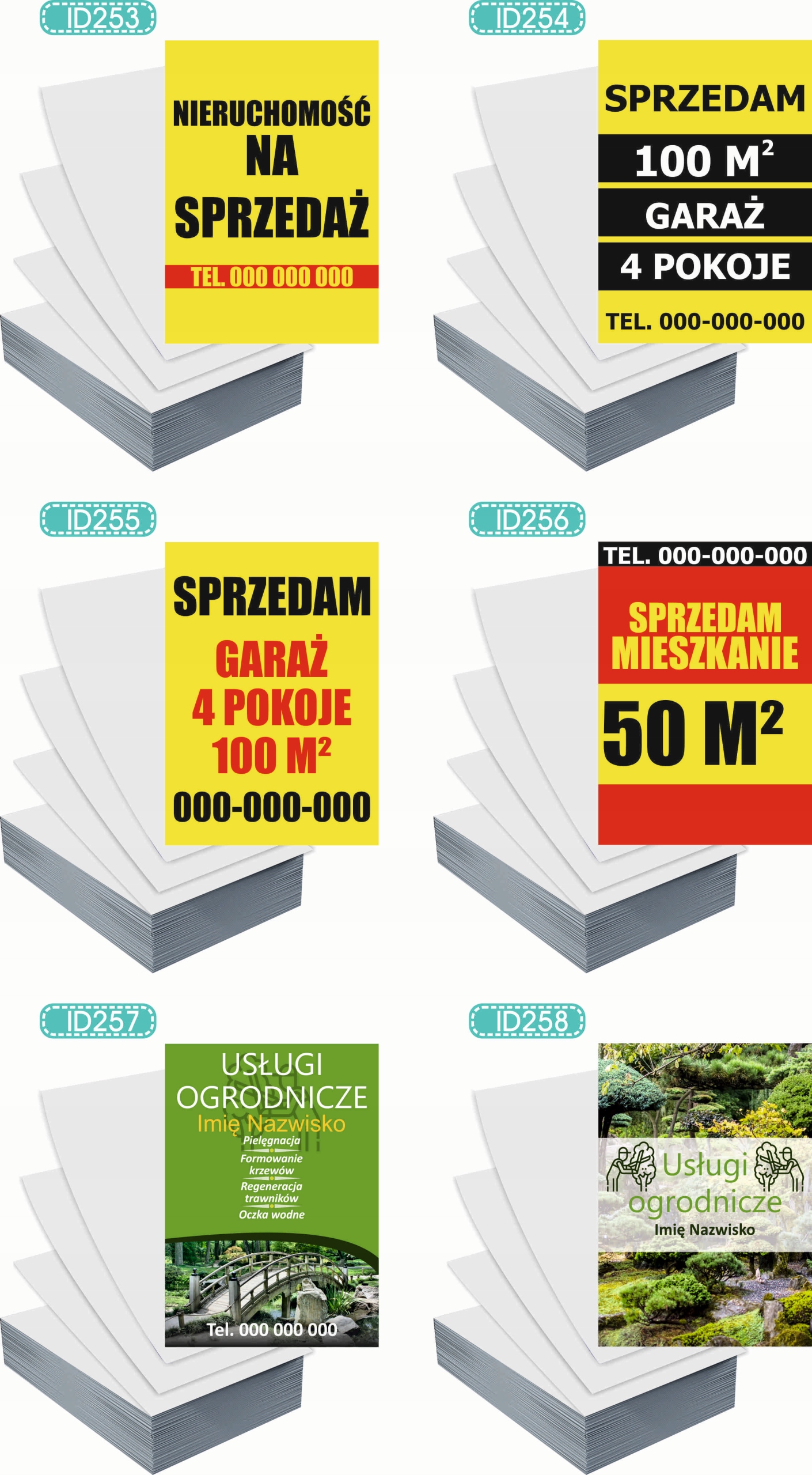 Ulotki A5 reklamowe firmowe 100 szt projekt w cenie MIESZKANIE NA SPRZEDAŻ