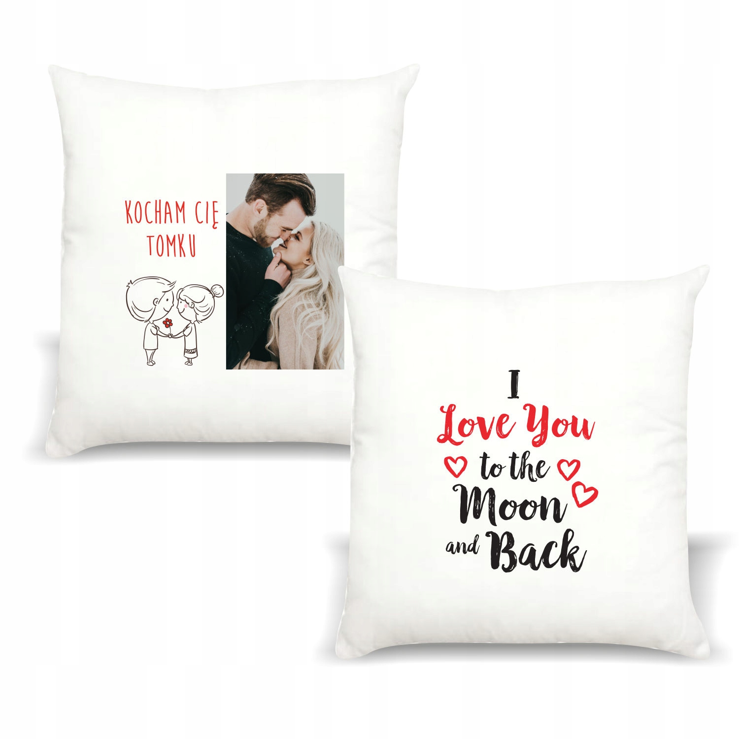 Poduszka z imieniem napis WALENTYNKI KOCHAM CIĘ