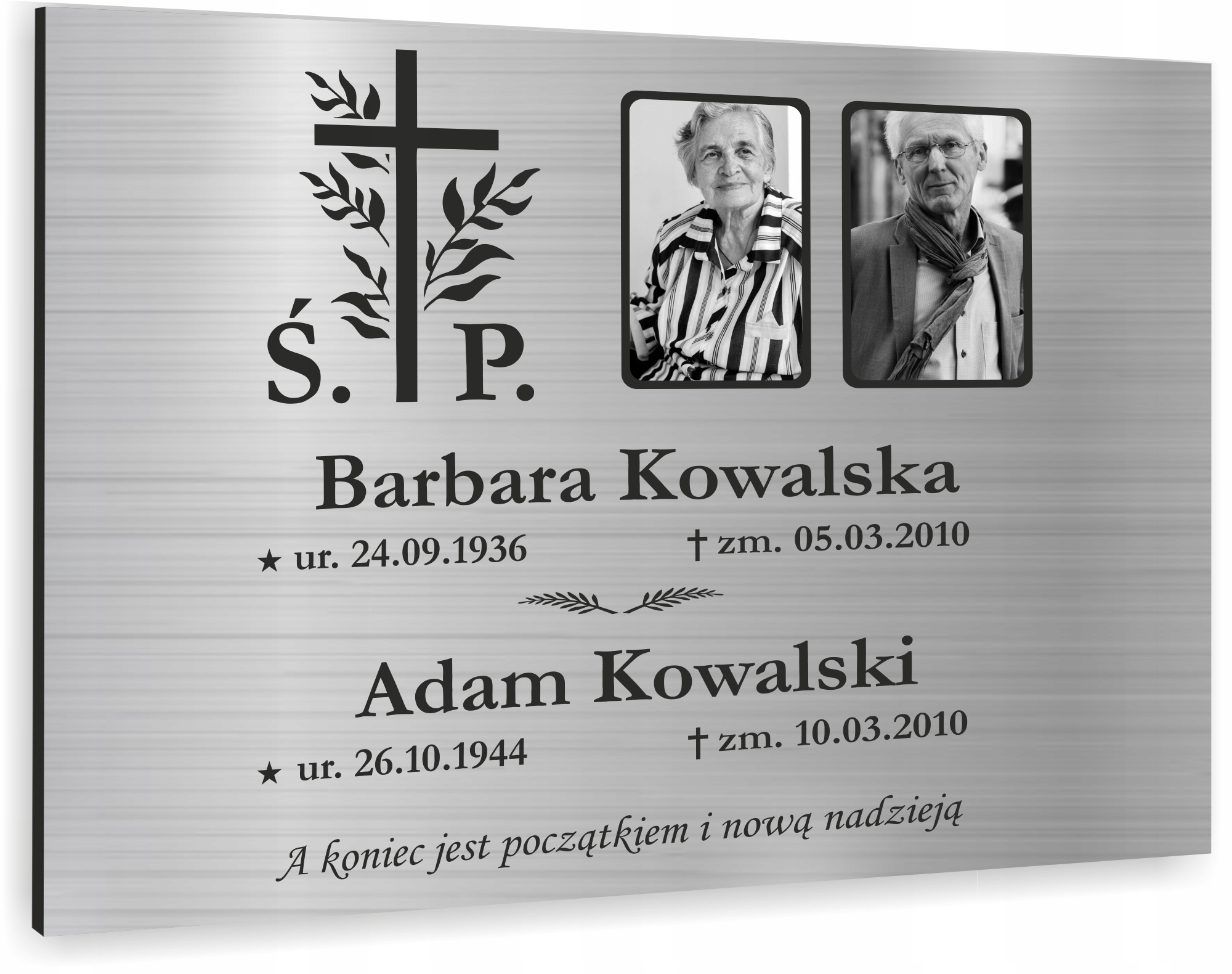 TABLICZKA NAGROBNA NAGROBKOWA ze zdjęciem ALUMINIOWA DIBOND UV 40x30 cm