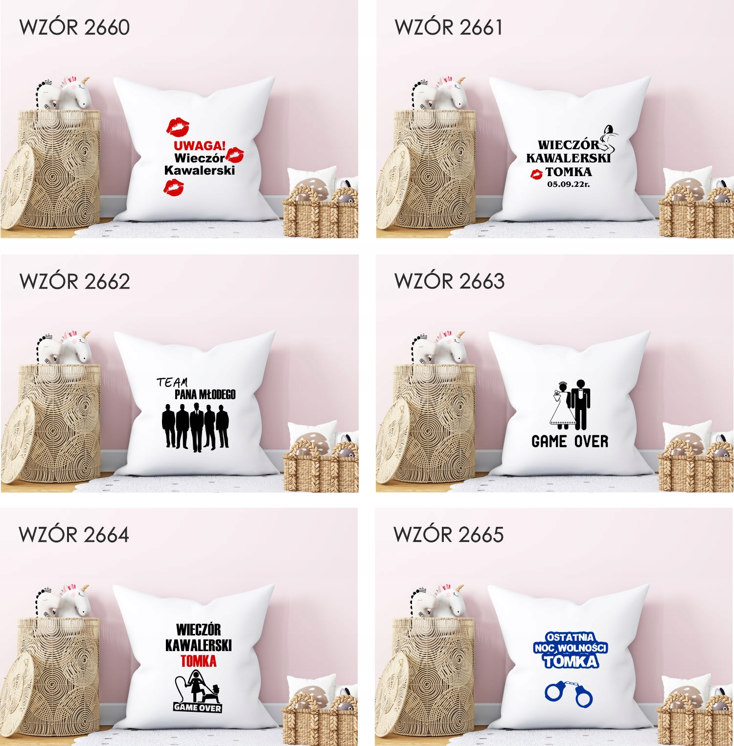 Poduszka z nadrukiem DRUŻYNA PANNY MŁODEJ