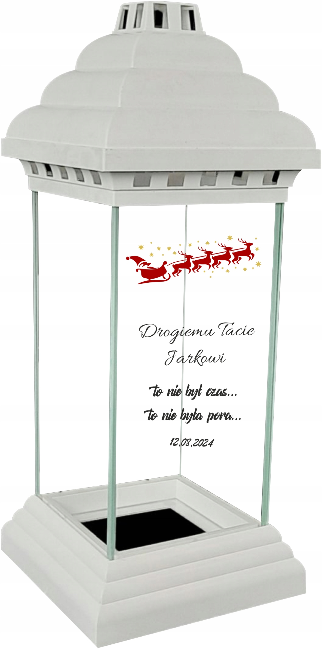 Znicz z nadrukiem NA ŚWIĘTA BOŻE NARODZENIE TACIE