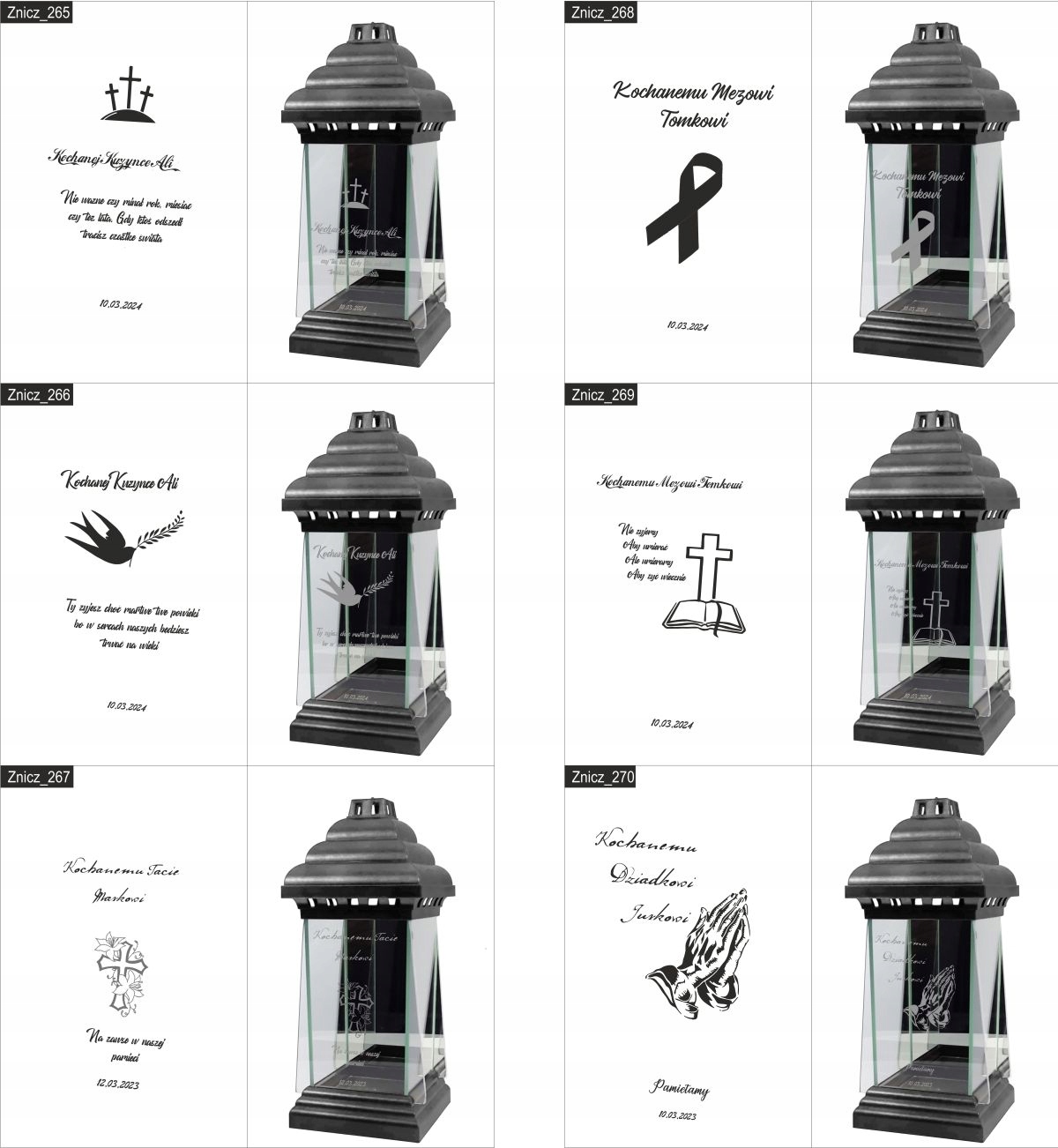 ZNICZ LAMPION KAPLICZKA z grawerem dla BRATA