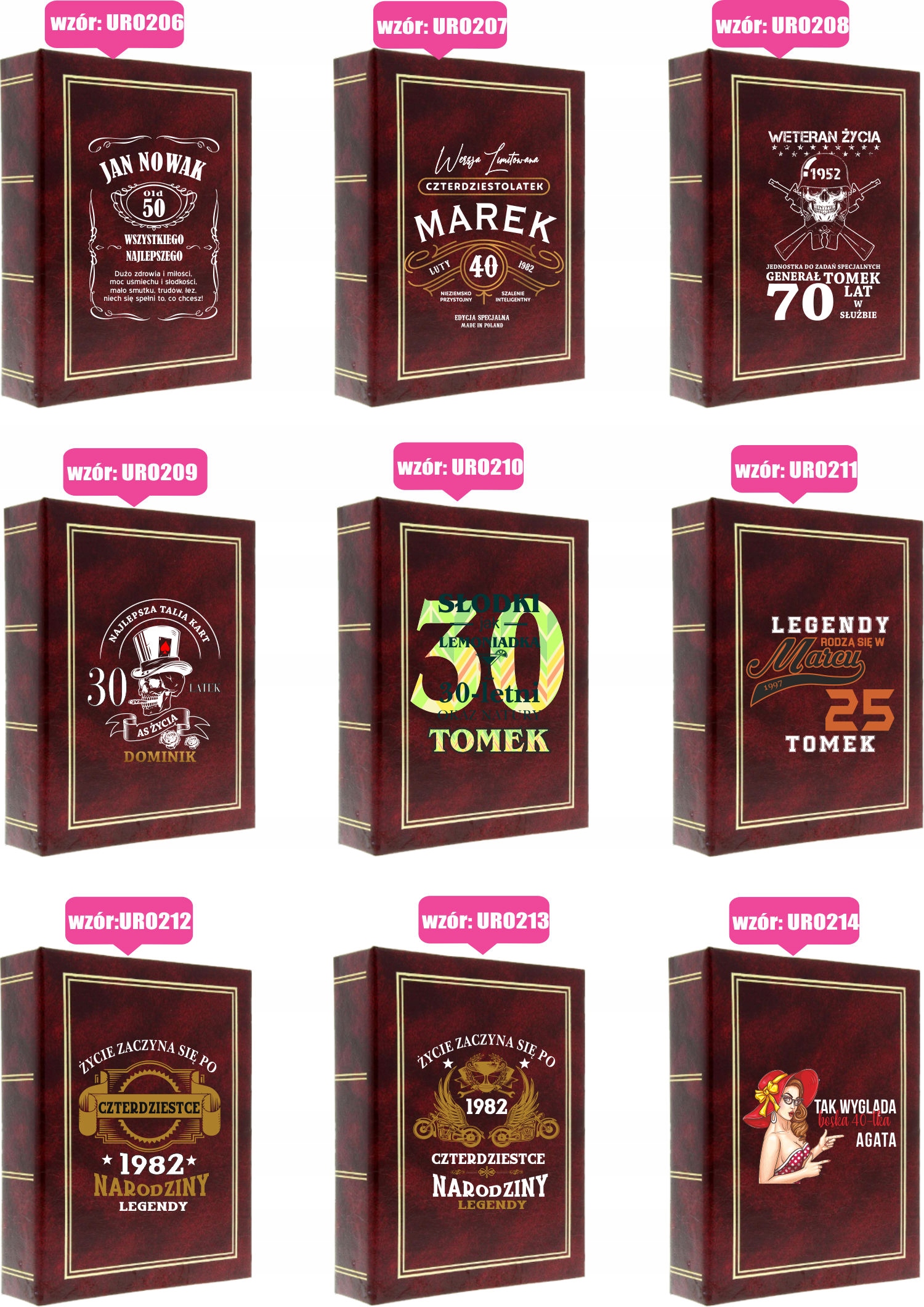 ALBUM NA ZDJĘCIE PREZENT NA URODZINY 30 40 50 60