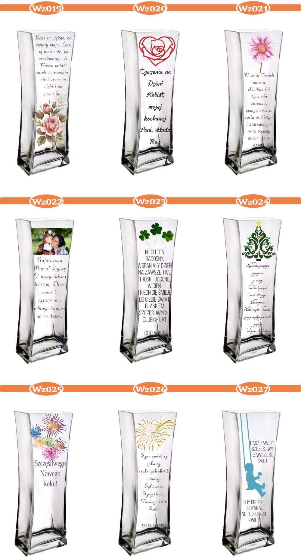 Elegancki wazon nadruk Walentynki Dzień Kobiet