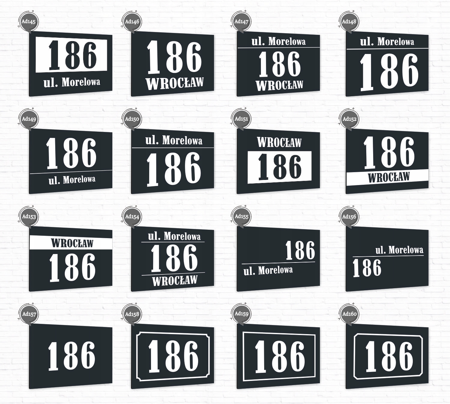 Tabliczka ADRESOWA Z TWOIM ADRESEM STRZAŁKA NUMER