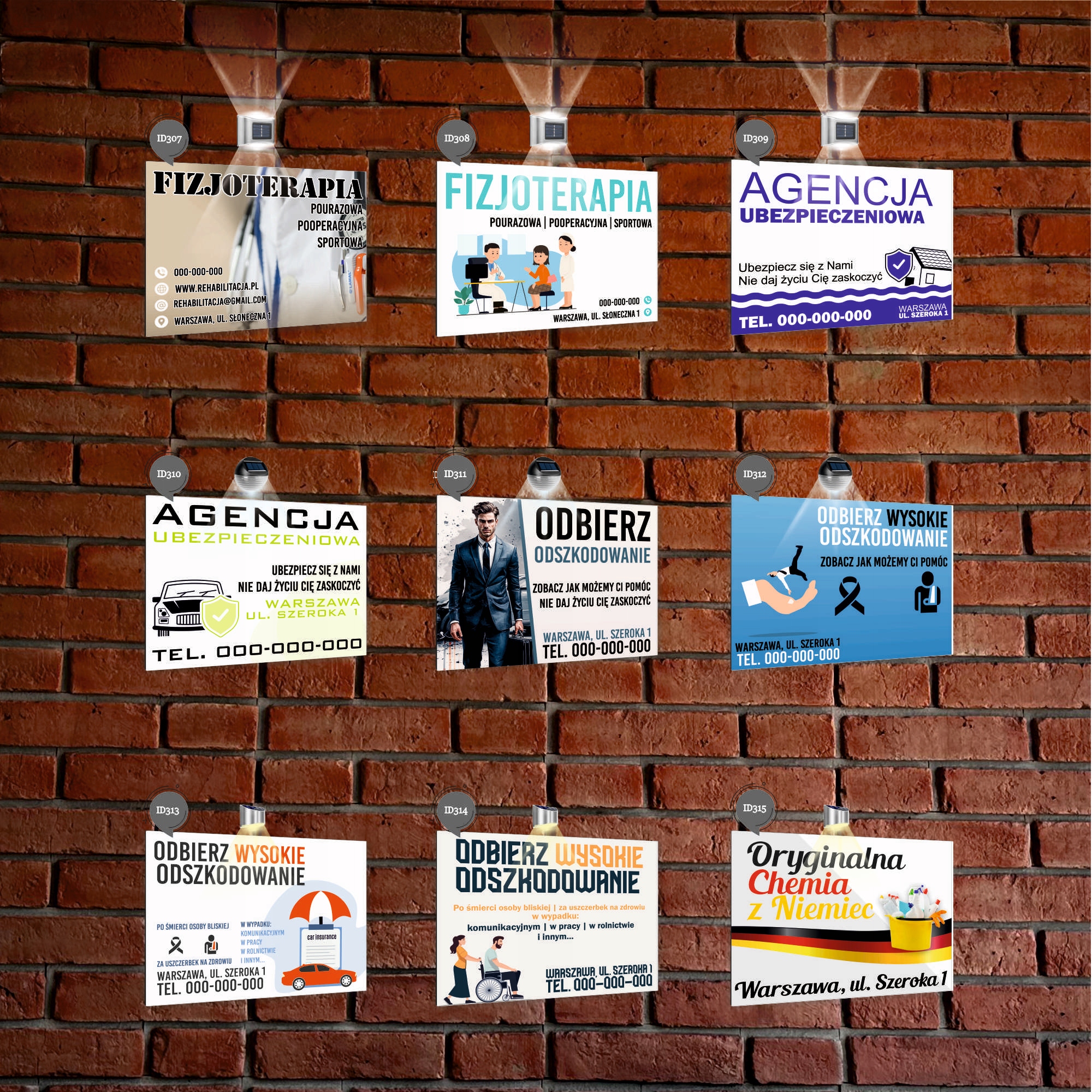 nadruk UV TABLICZKA reklamowa z lampką SZYLD 40x30 dibond SALA BANKIETOWA