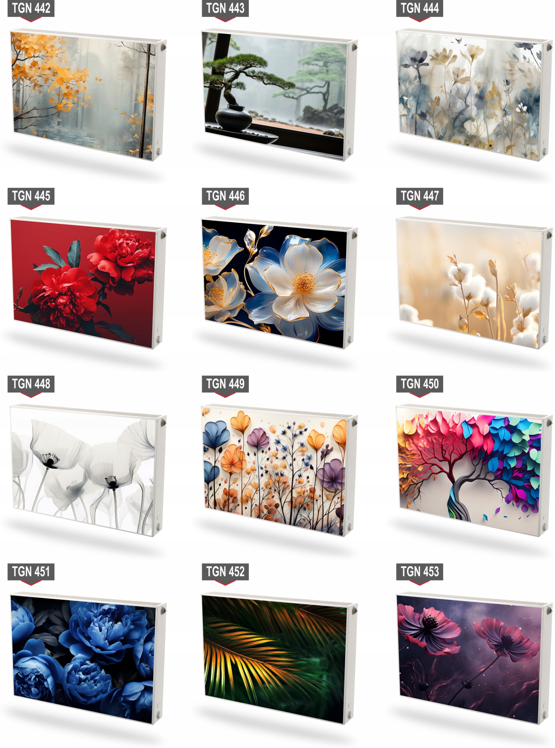 Mata magnetyczna magnes na grzejnik kaloryfer na wymiar CZERWONE RÓŻE 60x80