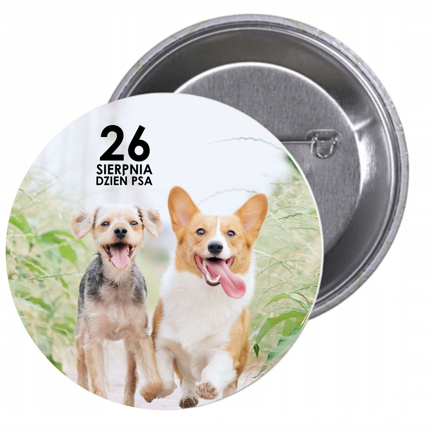 Przypinki buttony HIT DZIEŃ PSA z grafiką