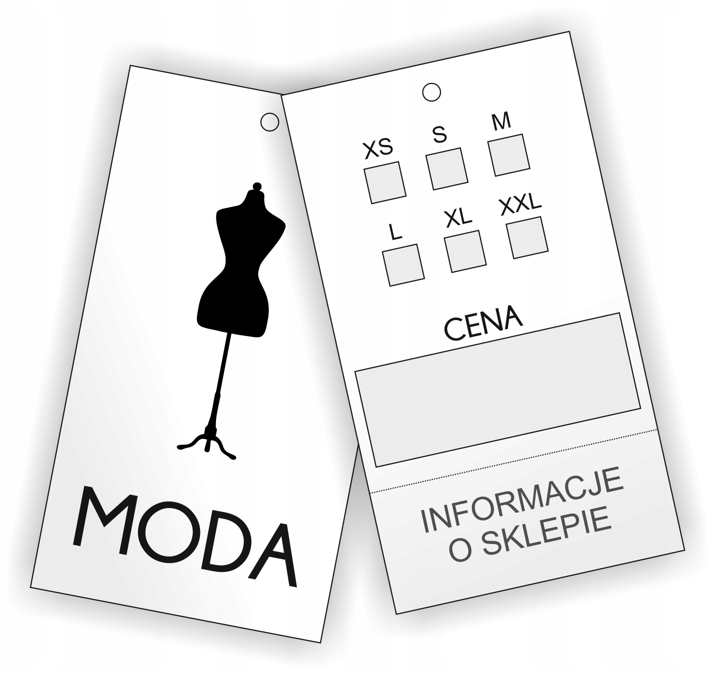 ETYKIETY METKI NA ODZIEŻ ubrania TWOJE LOGO NADRUK duży wybór 300 szt