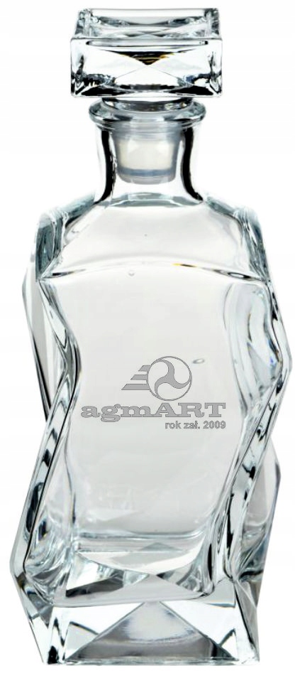 Karafka firmowa z grawerem własnego logo DANYMI FIRMY NADRUKIEM UV