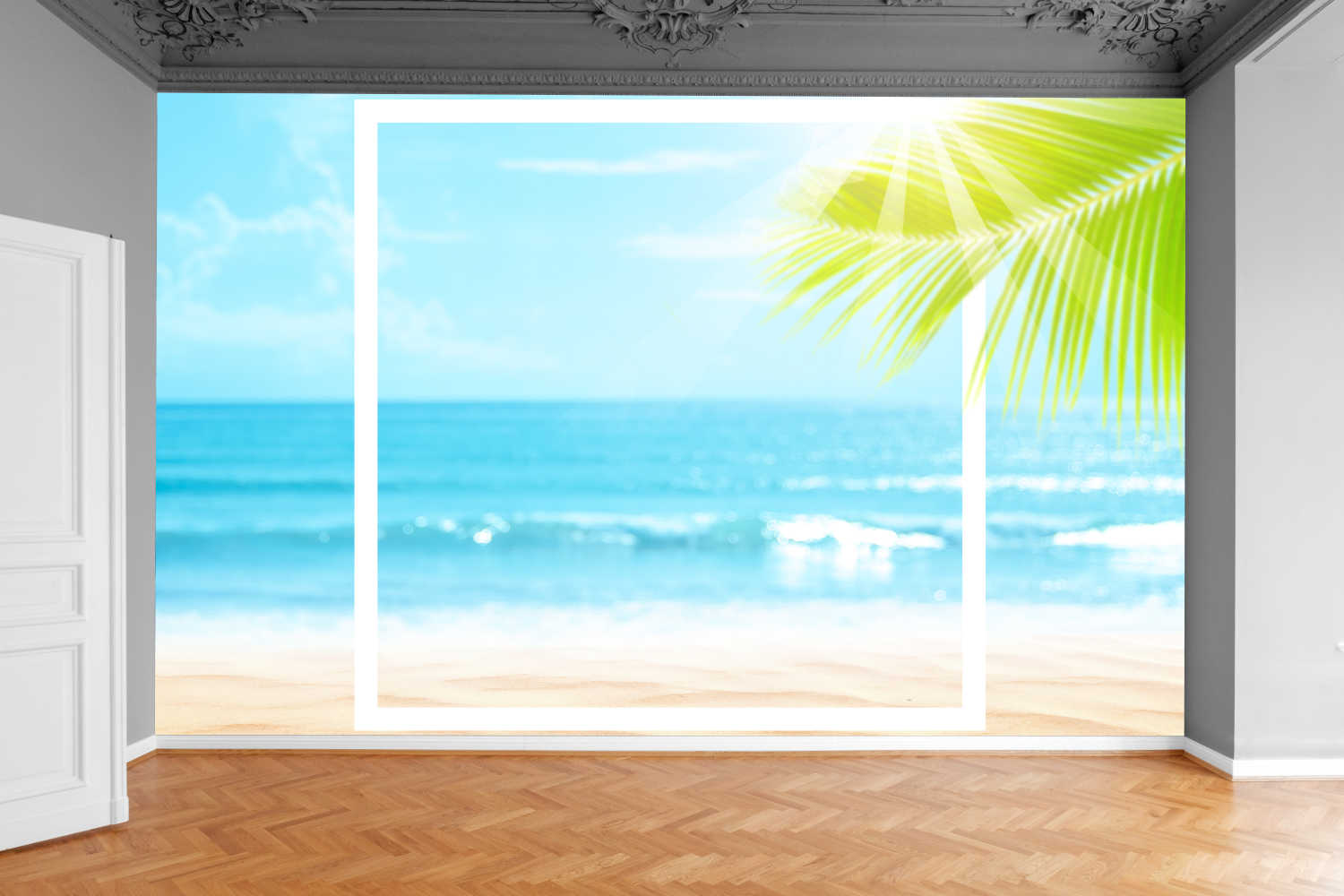 Fototapeta WIDOK ZIELONY LIŚĆ PALMY 200x130