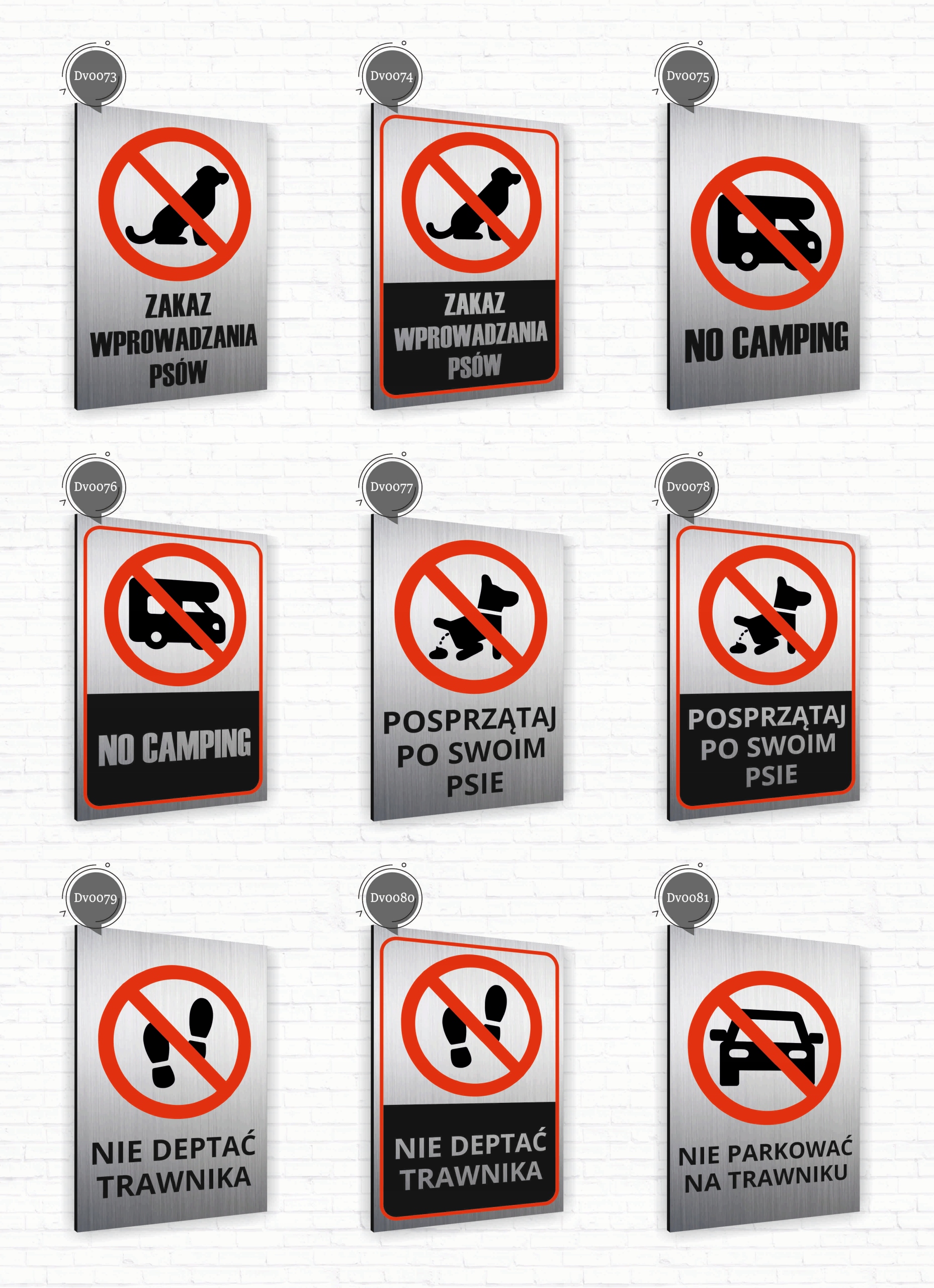 Tabliczka znak informacyjny 20x15 Srebrna RYZYKO UPADKU Nierdzewna