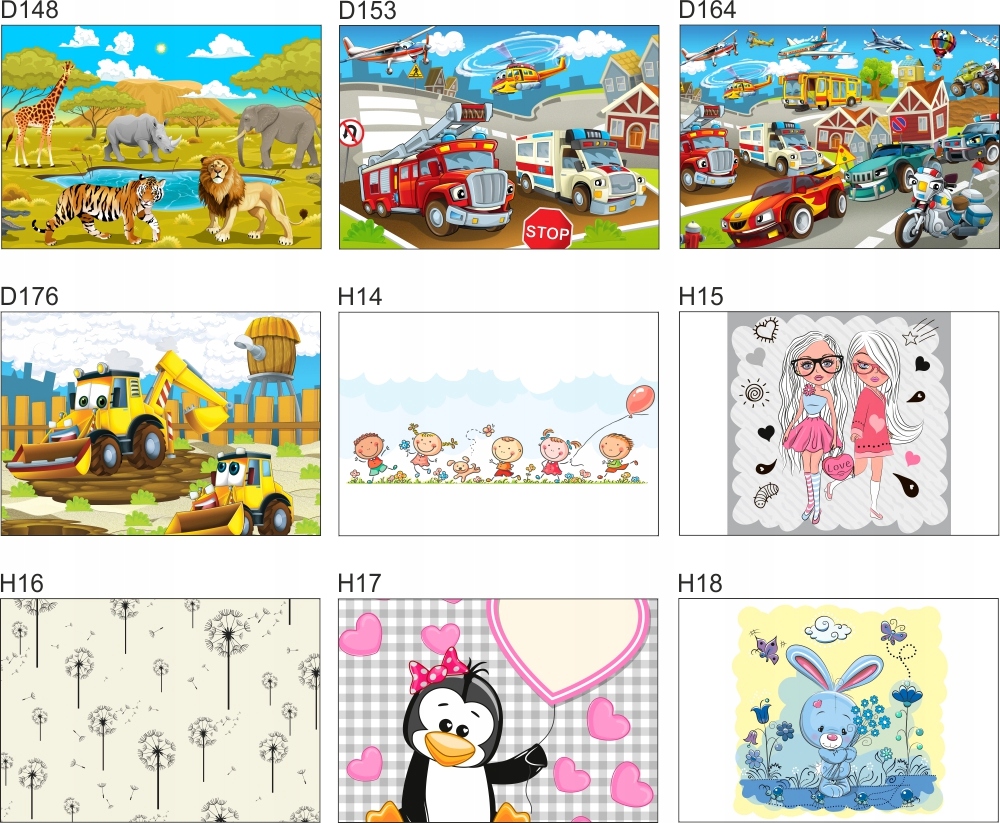 Fototapeta 3D dla dzieci koparki traktory 390x280