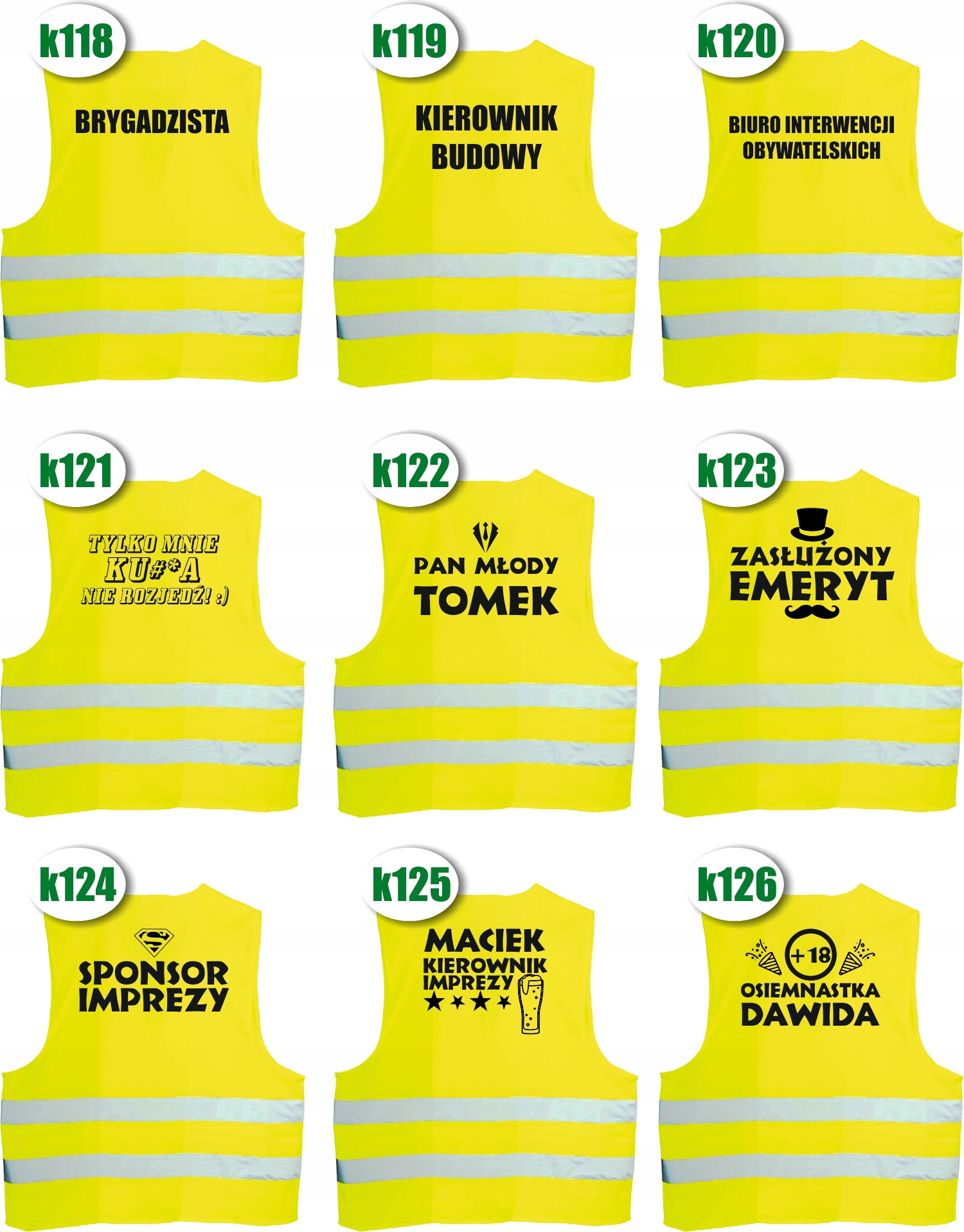 KAMIZELKA ODBLASKOWA nadruk HAKOWY