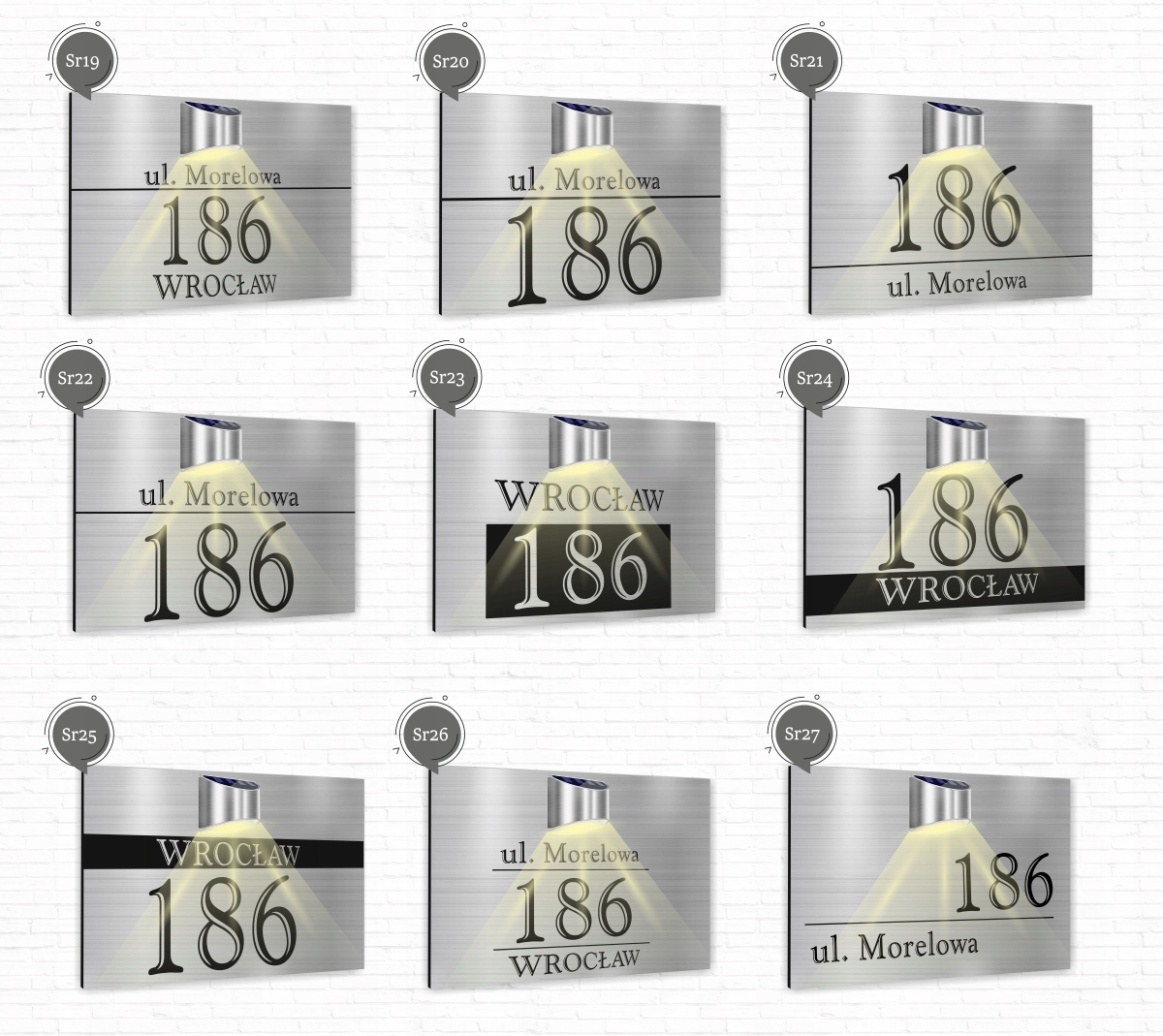 Podświetlany NUMER NA DOM Numer domu Tabliczka Adresowa CZUJNIK 40x30