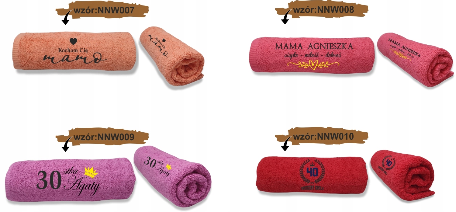 RĘCZNIK Z HAFTEM NAPISEM PREZENT NA ROCZNICĘ ŚLUBU