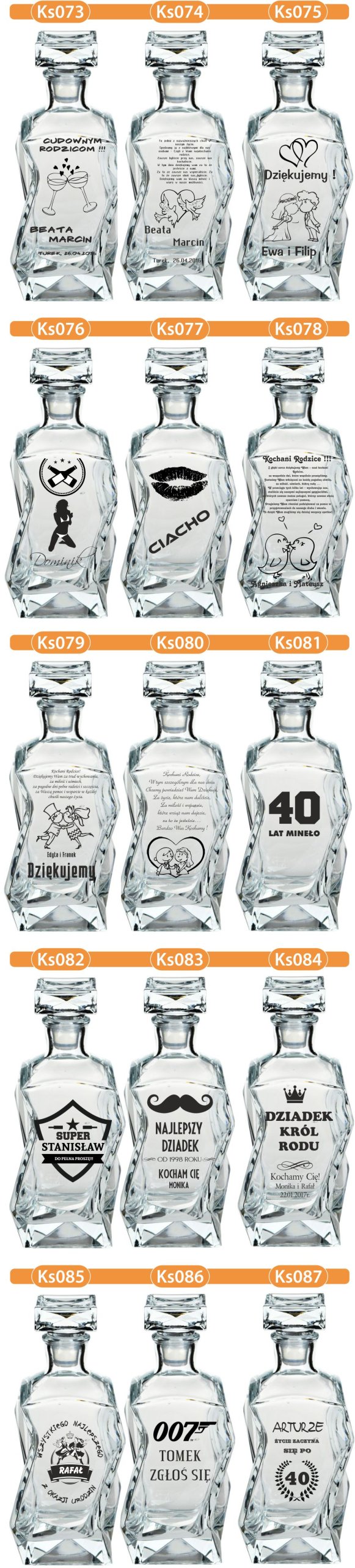 KARAFKA z grawerem + 6 szklanek PREZENT URODZINY