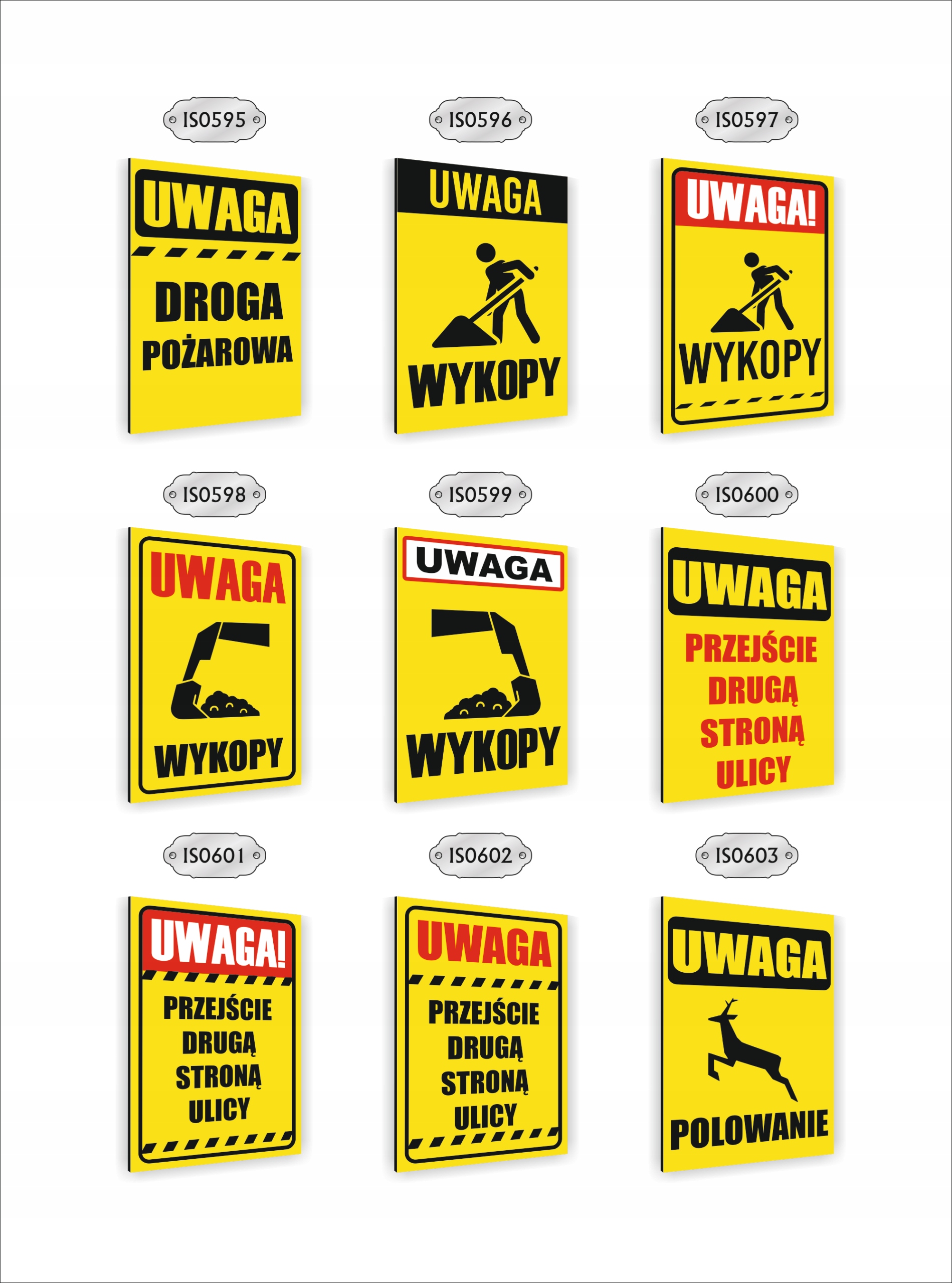 Tabliczka znak informacyjny dibond nadruk uv 40x30 UWAGA droga pożarowa