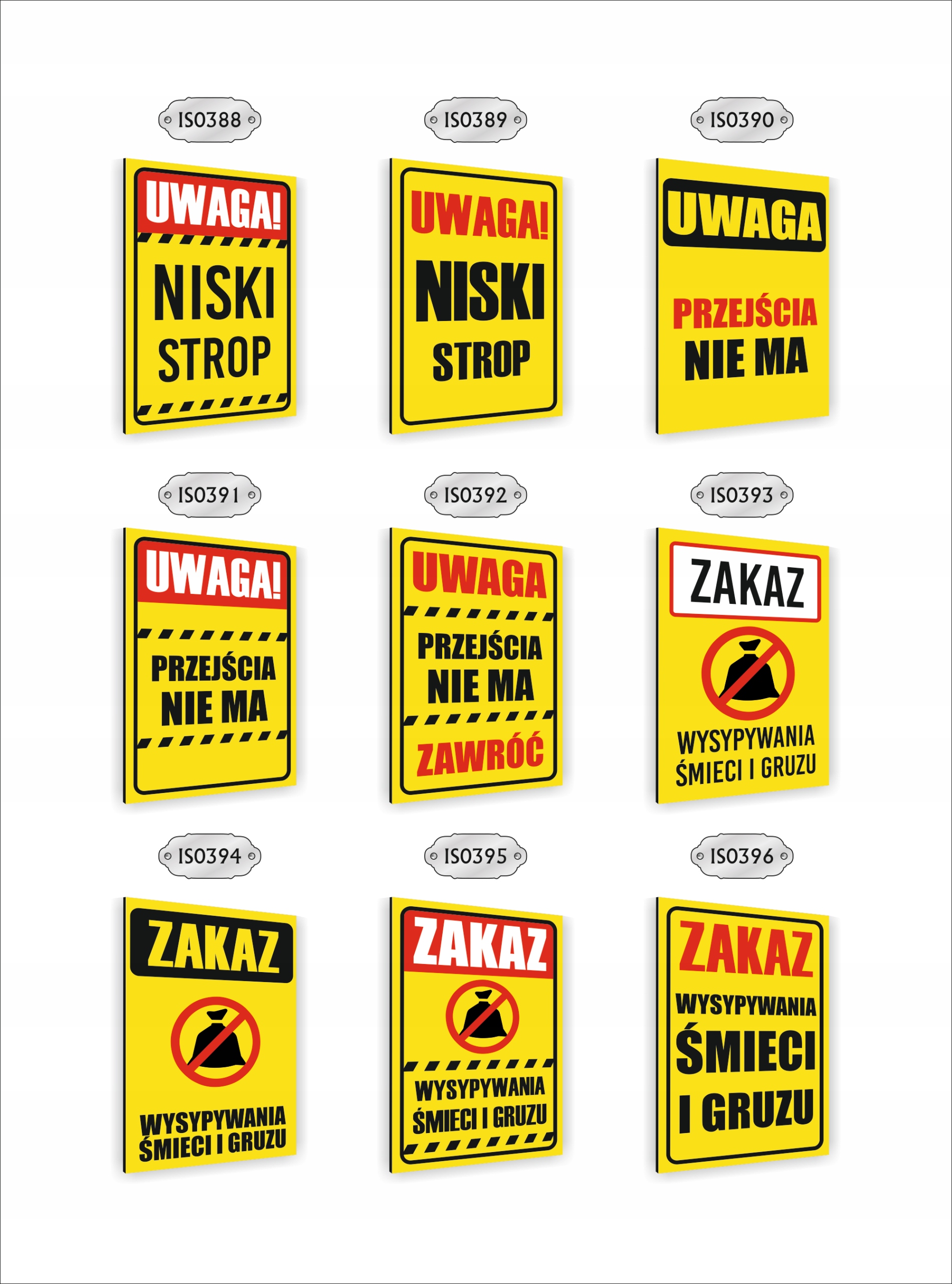 Tabliczka znak informacyjny dibond 20X15 UWAGA MATERIAŁY ŁATWO ZAPALNE