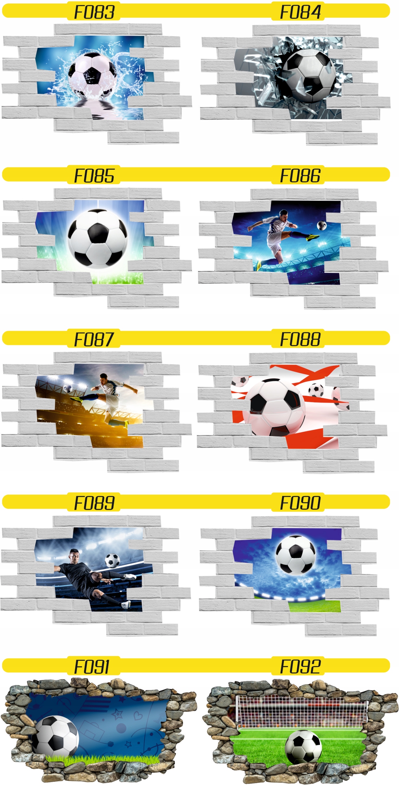 Naklejka efekt 3D piłka nożna stadion dla dzieci