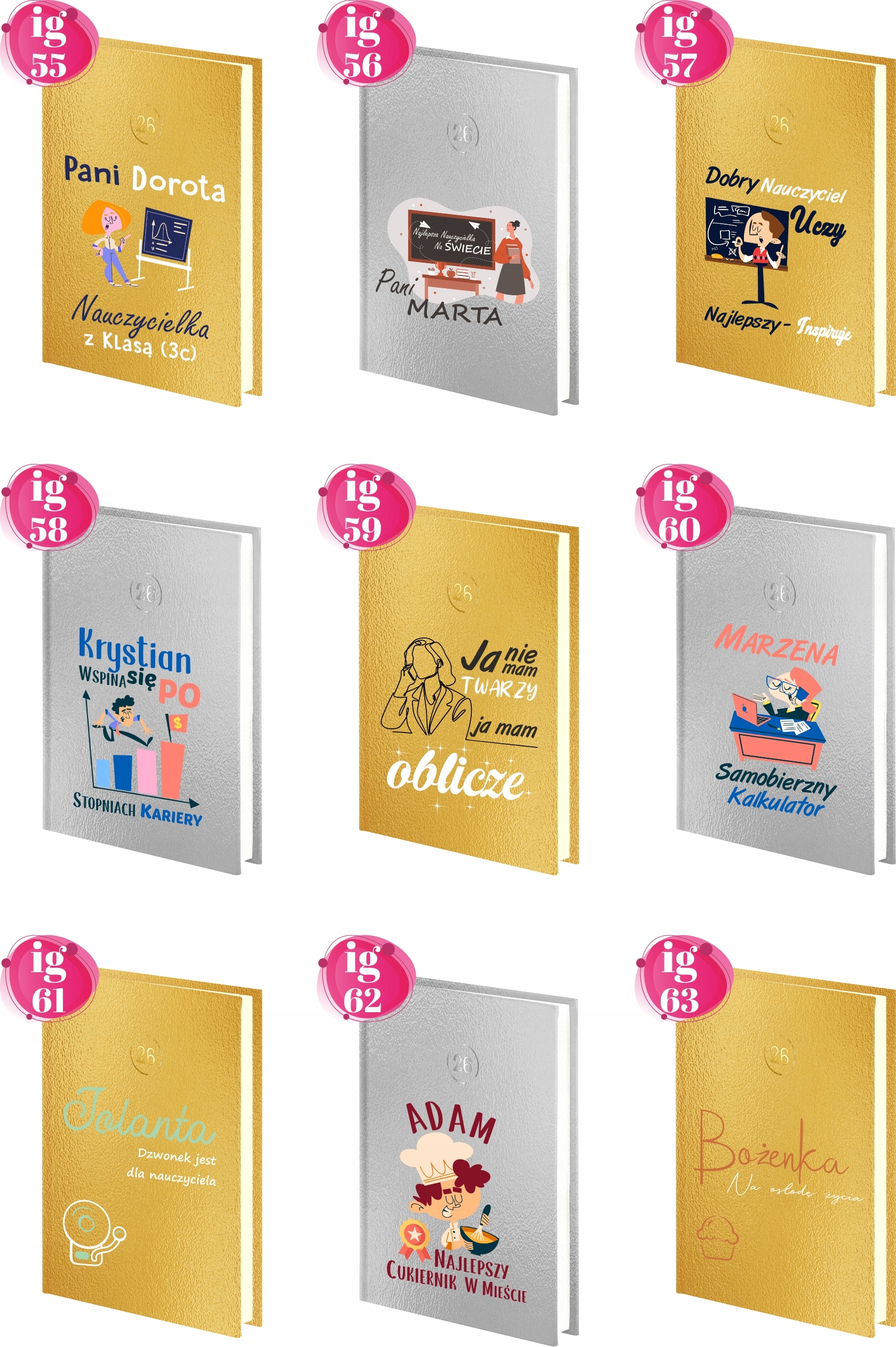 PLANER murarz tynkarz DZIENNY kalendarz książkowy A4 złoty srebrny