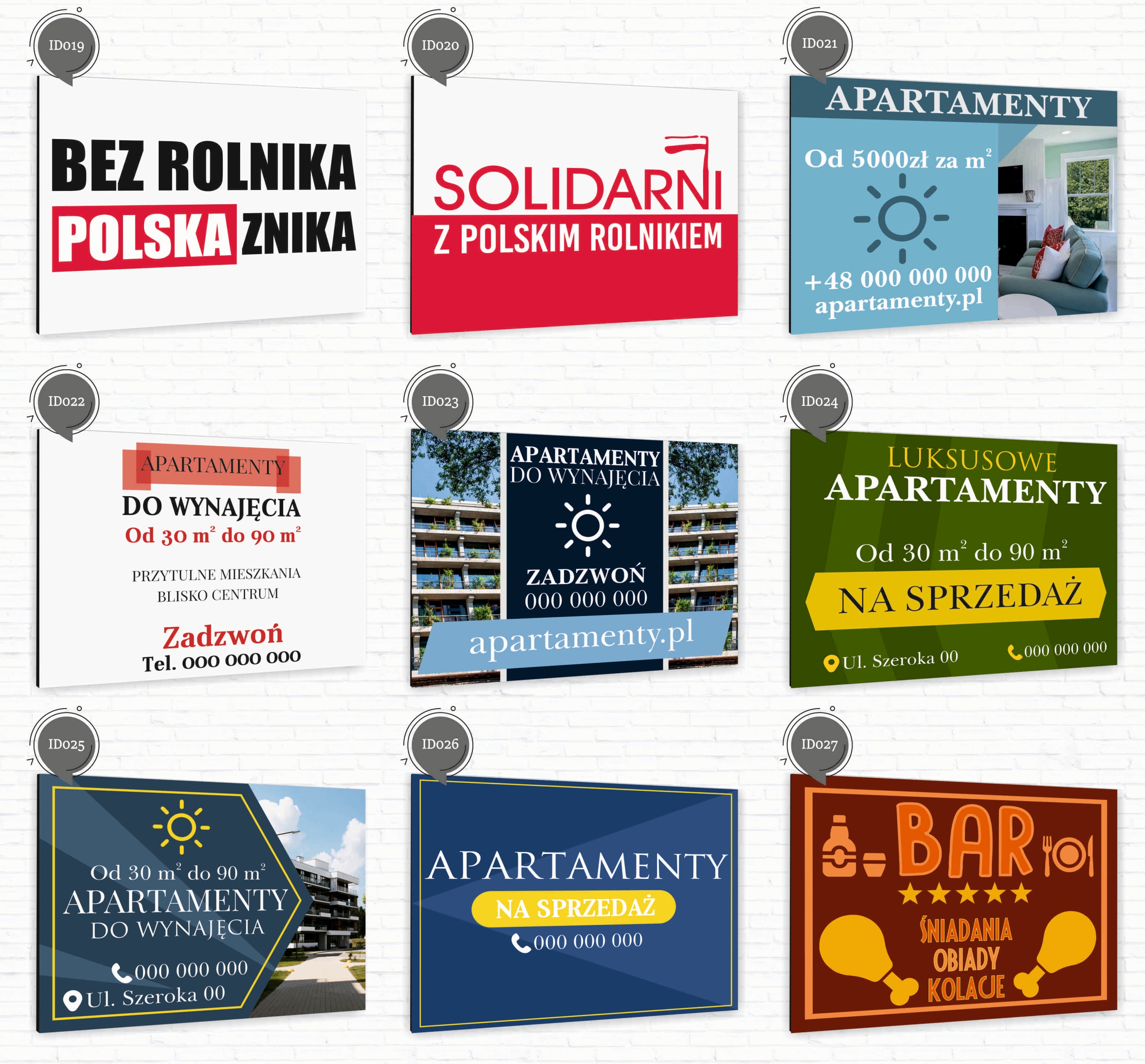 nadruk UV TABLICZKA reklamowa szyld SPRZEDAŻ KRUSZYW DIBOND 40x30 cm