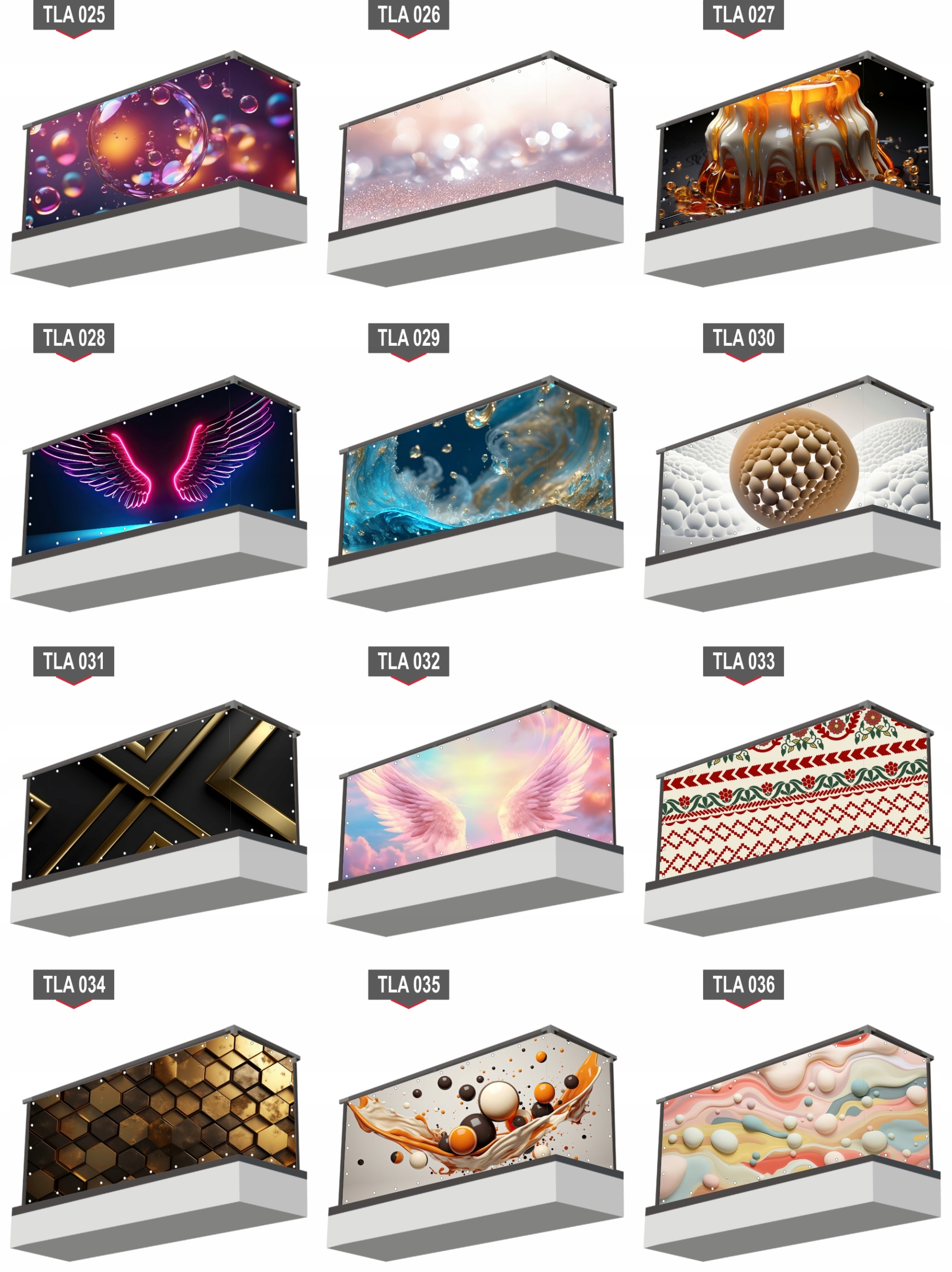 Osłona balkonowa mata ozdobna na balkon na wymiar ABSTRAKCYJNE WZORY