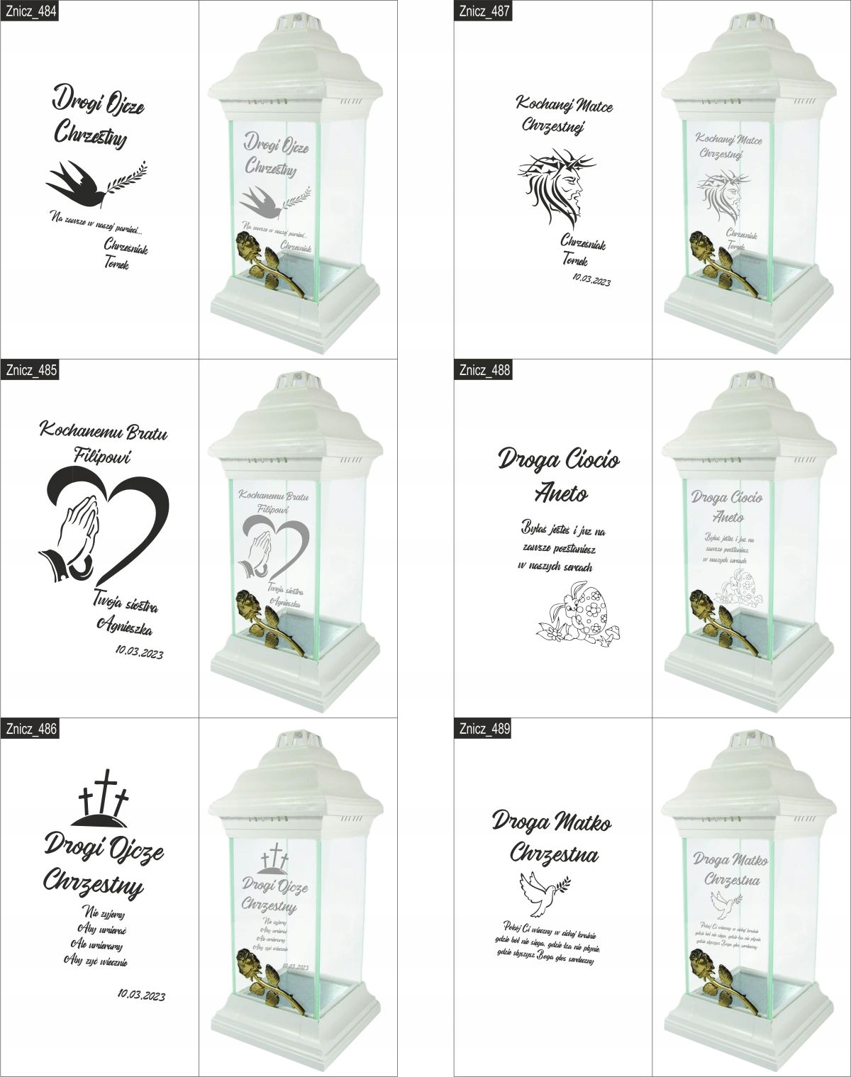 ZNICZ kapliczka WŁASNY GRAWER DLA BABCI lampion