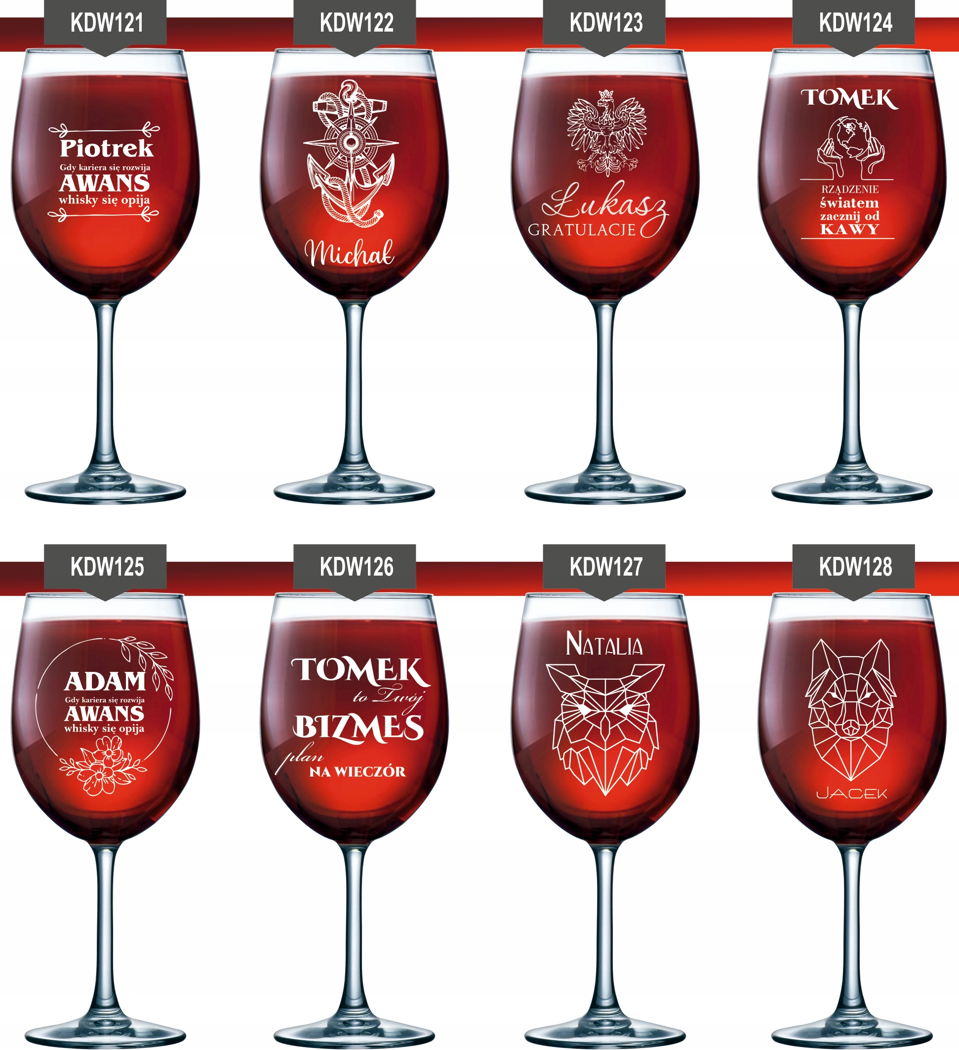 Szklanka kieliszek do wina z grawerem na PREZENT