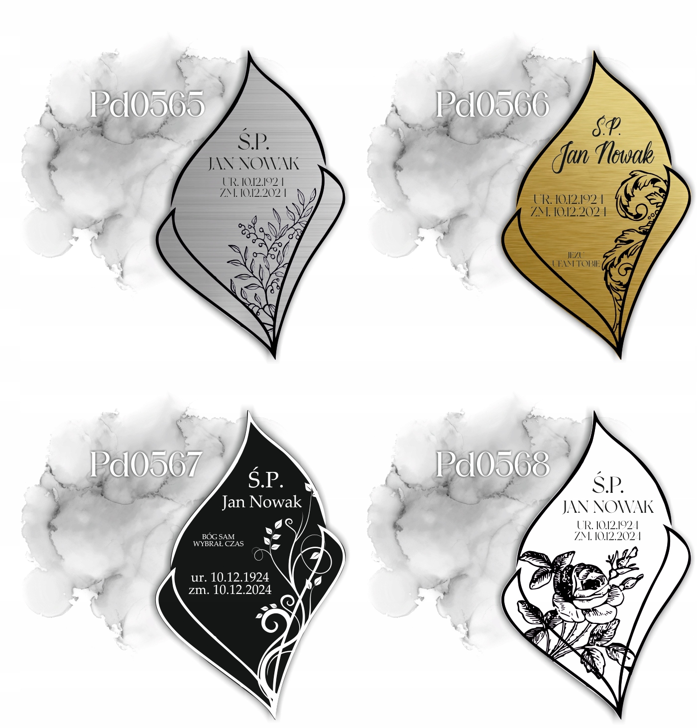 Elegancka Tablica nagrobna tabliczka na krzyż grób Personalizowana Grawer