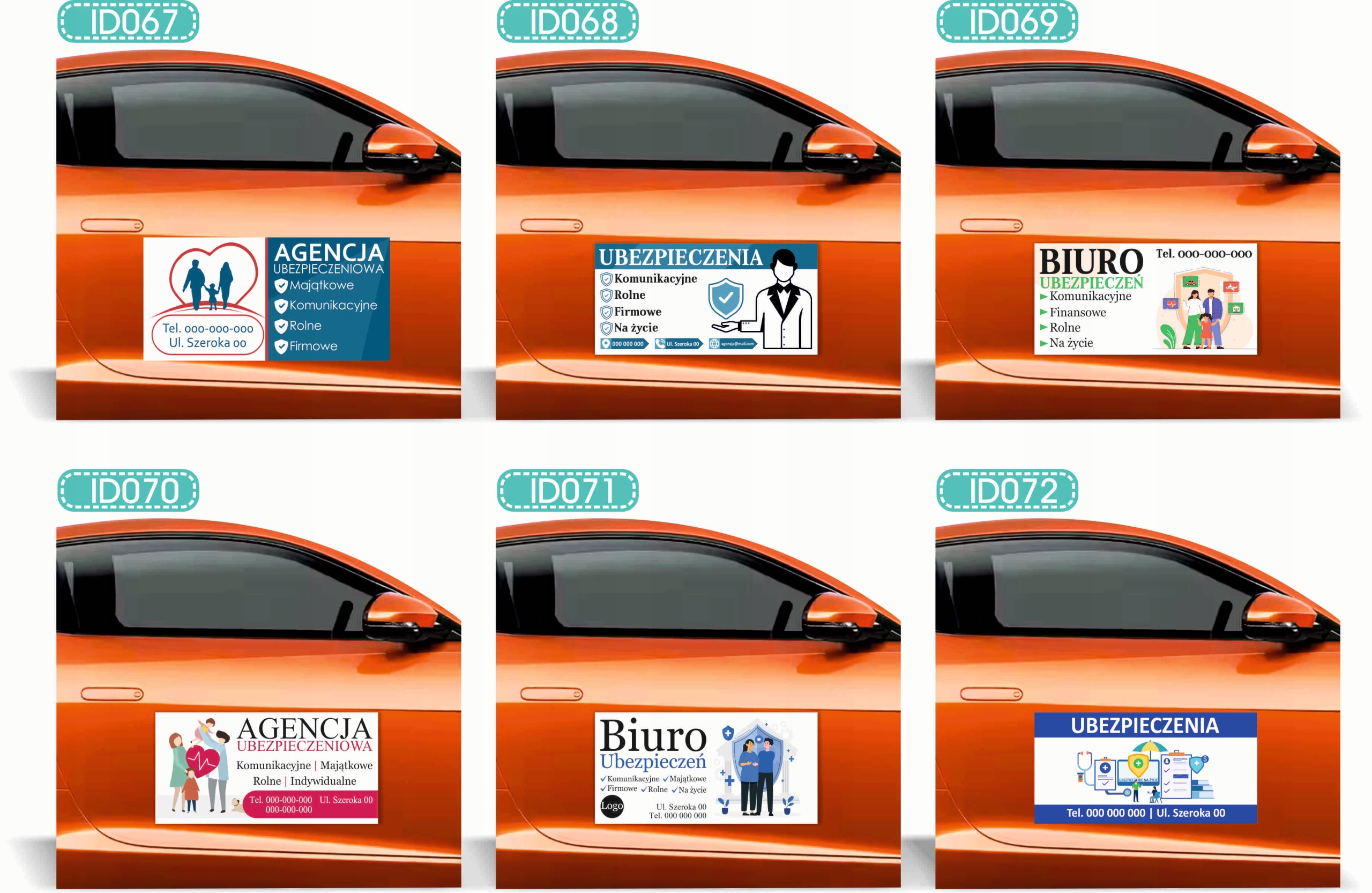 Magnes na samochód reklama magnetyczna 60x30 cm APARTAMENTY DO WYNAJĘCIA