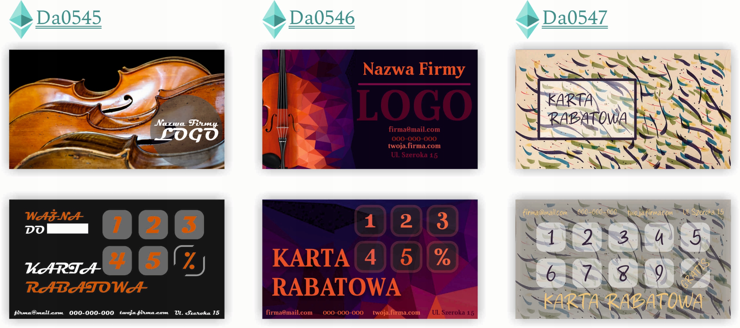 Karty stałego klienta RABATOWE 120 szt TWOJE LOGO nazwa firmy OCEANARIUM