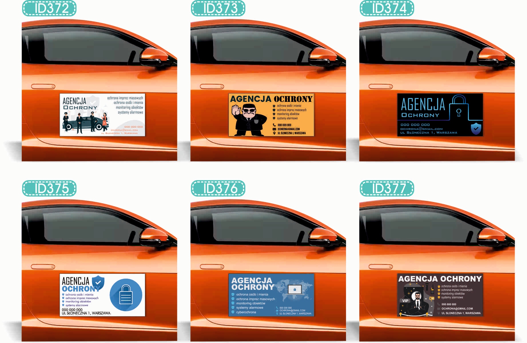 Magnes na samochód reklama magnetyczna 60x30 KIEŁBASA Z GRILLA różne wzory