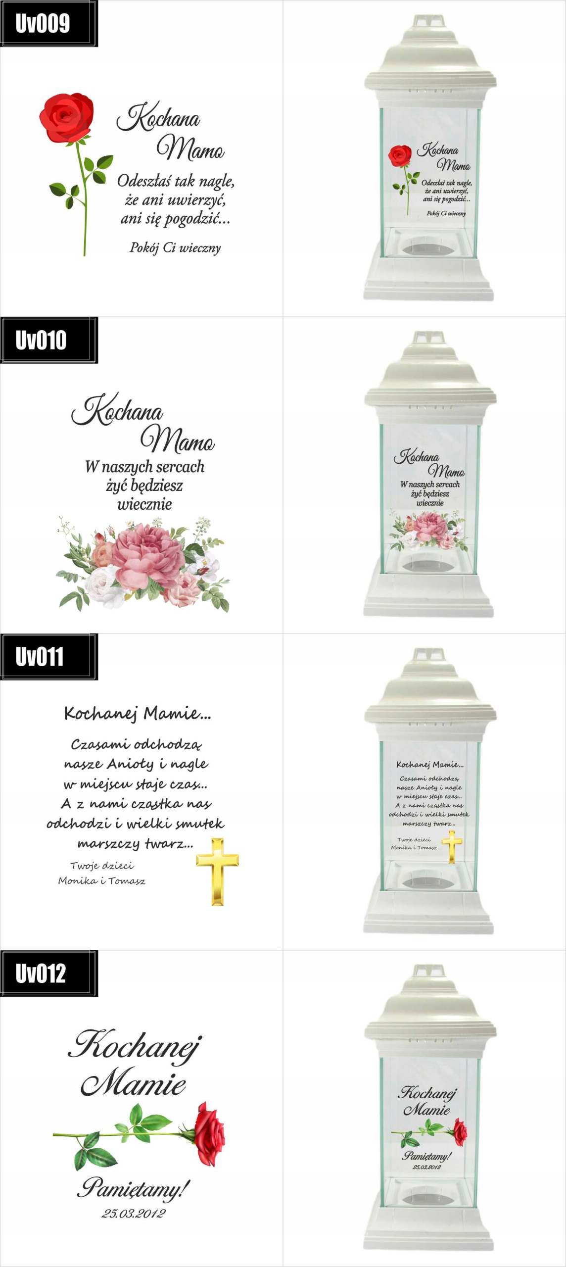 Znicz ze zdjęciem Twój tekst dedykacja grawer UV