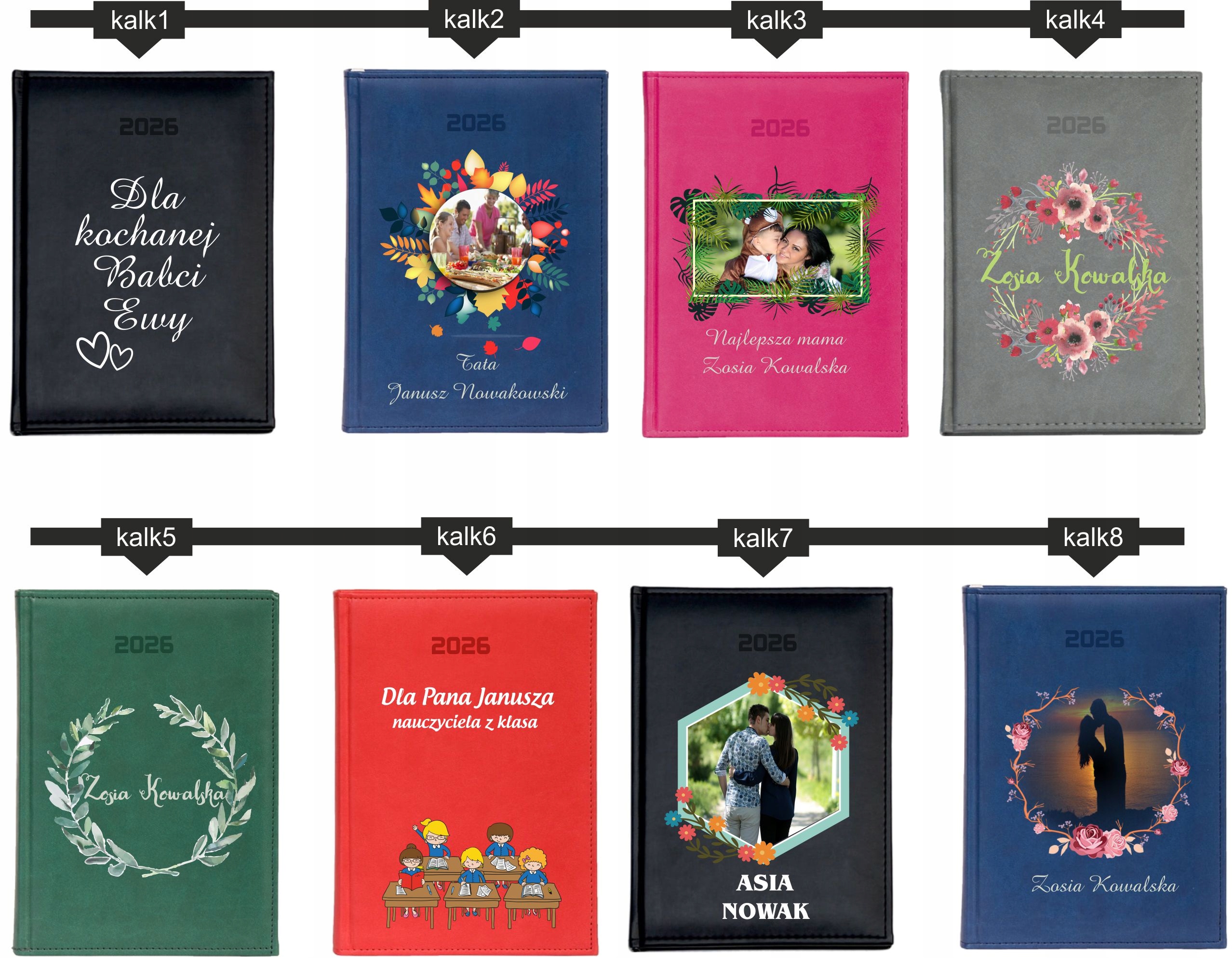 STYLOWY PREZENT DLA KOLEŻANKI personalizowany kalendarz A4 2026 KSIĄŻKOWY