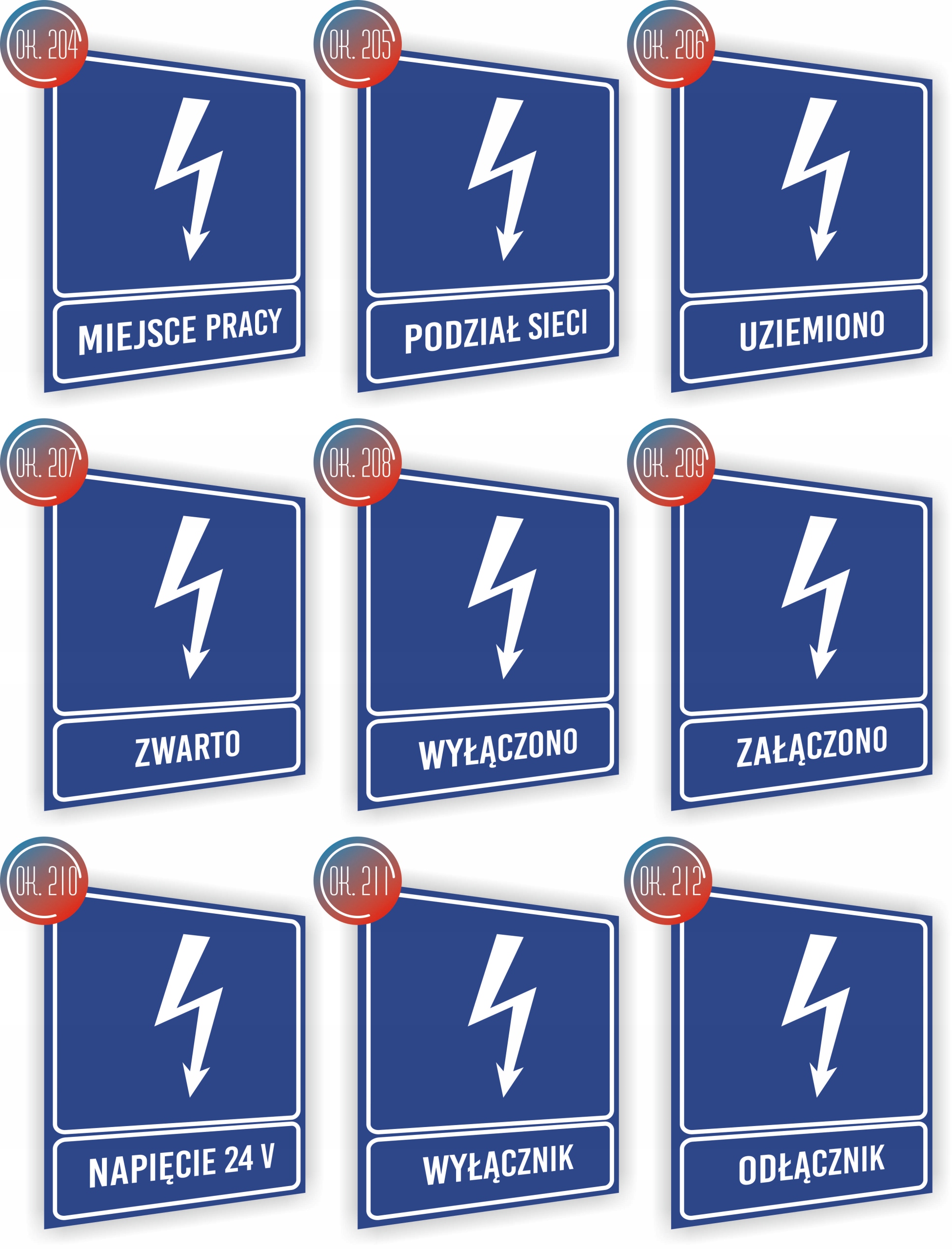 Tabliczka informacyjna Wyłącznik nadruk 20x15 cm dużo wzorów