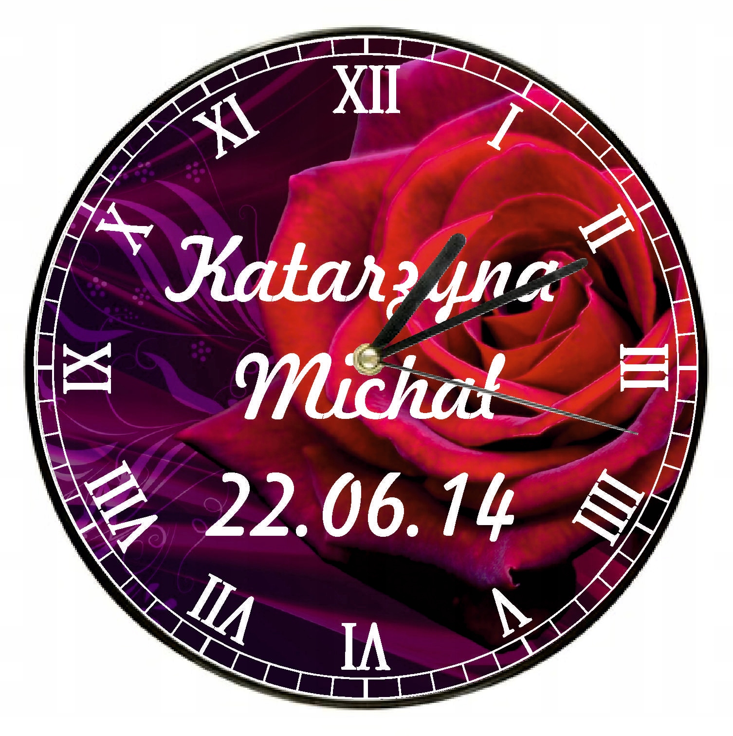 ZEGAR ścienny PREZENT duży wybór wzorów + IMIONA DATA twój tekst