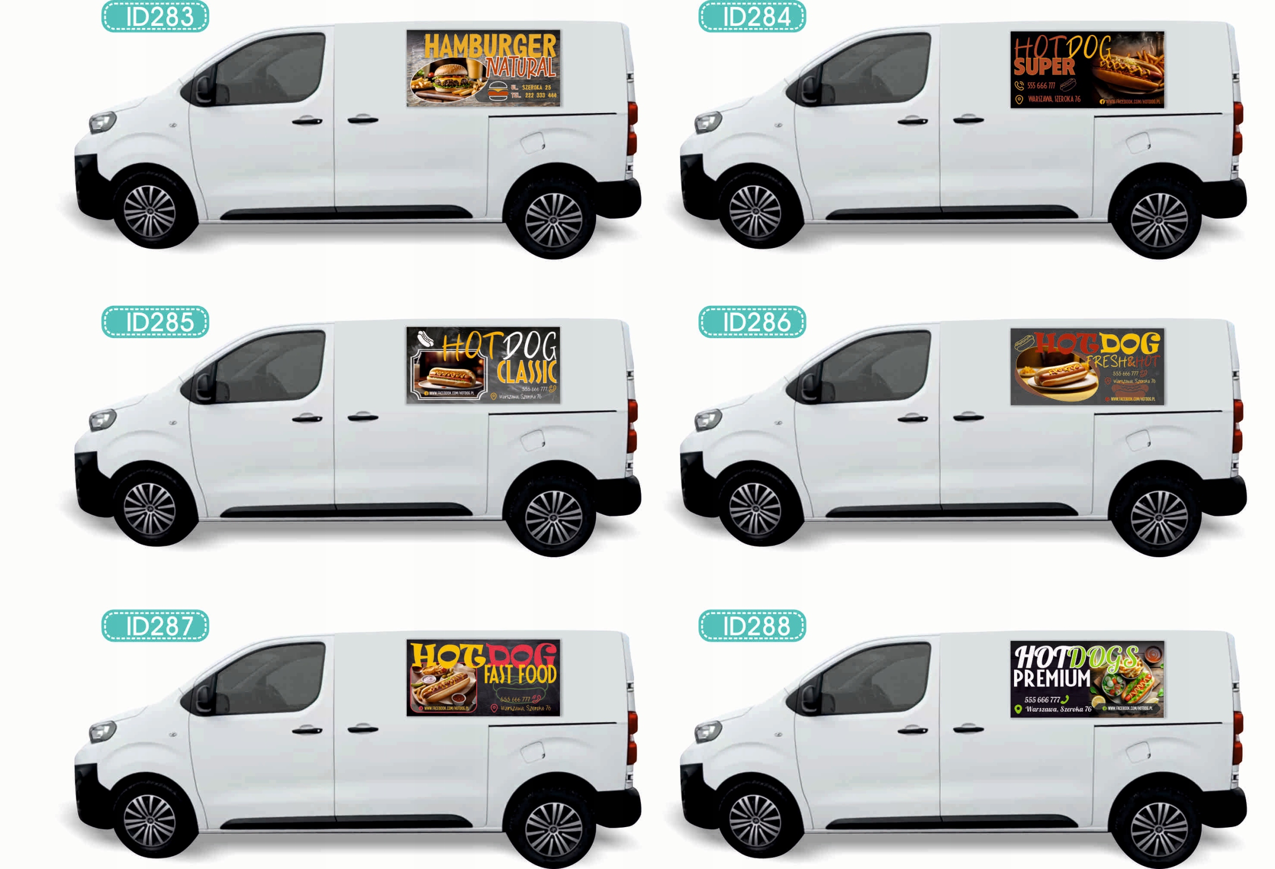 Reklama Naklejka na samochód DUŻO WZORÓW do wyboru EXTRA BURGER