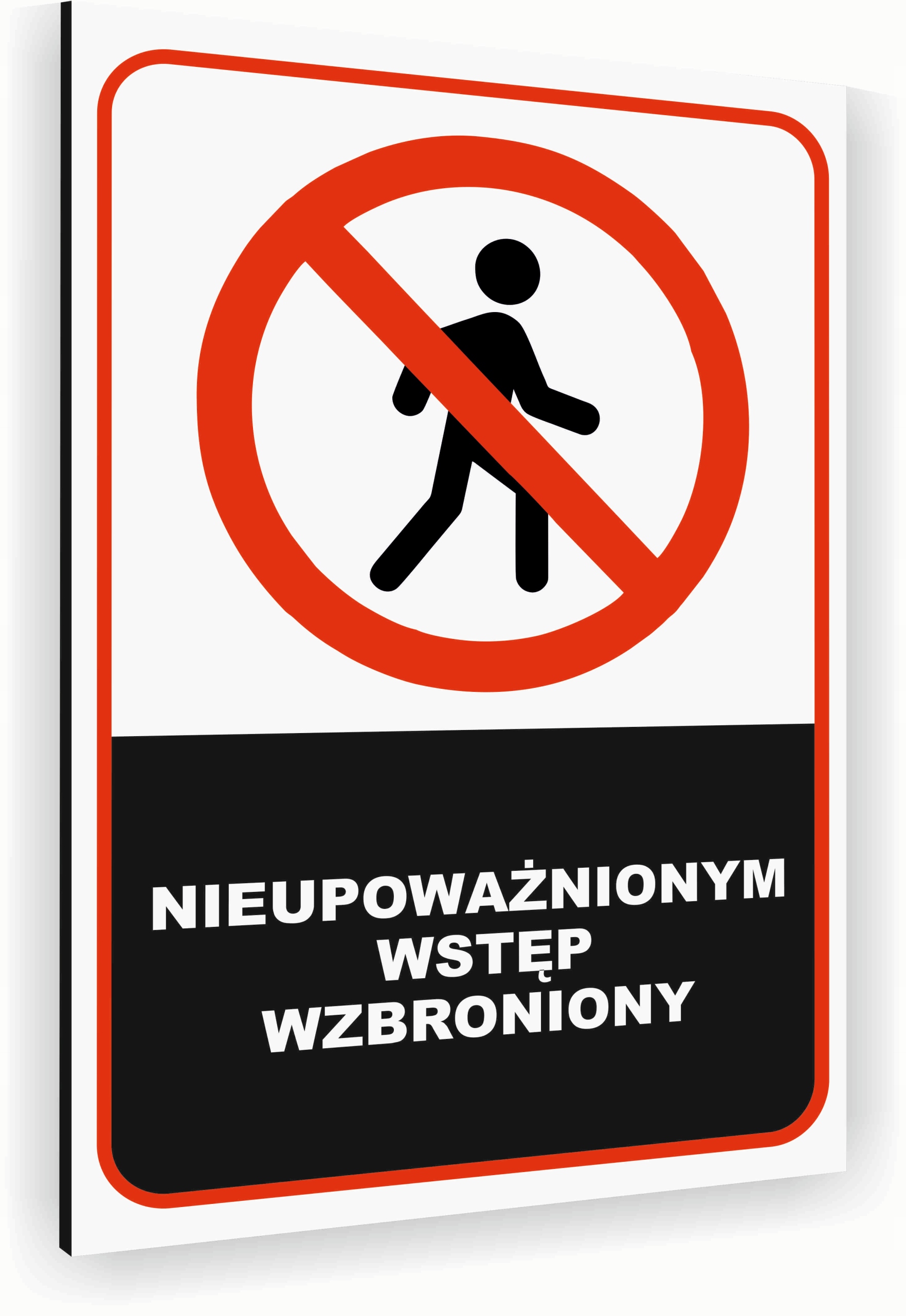 Tabliczka znak informacyjny 40x30 Biała WSTĘP WZBRONIONY Aluminiowa