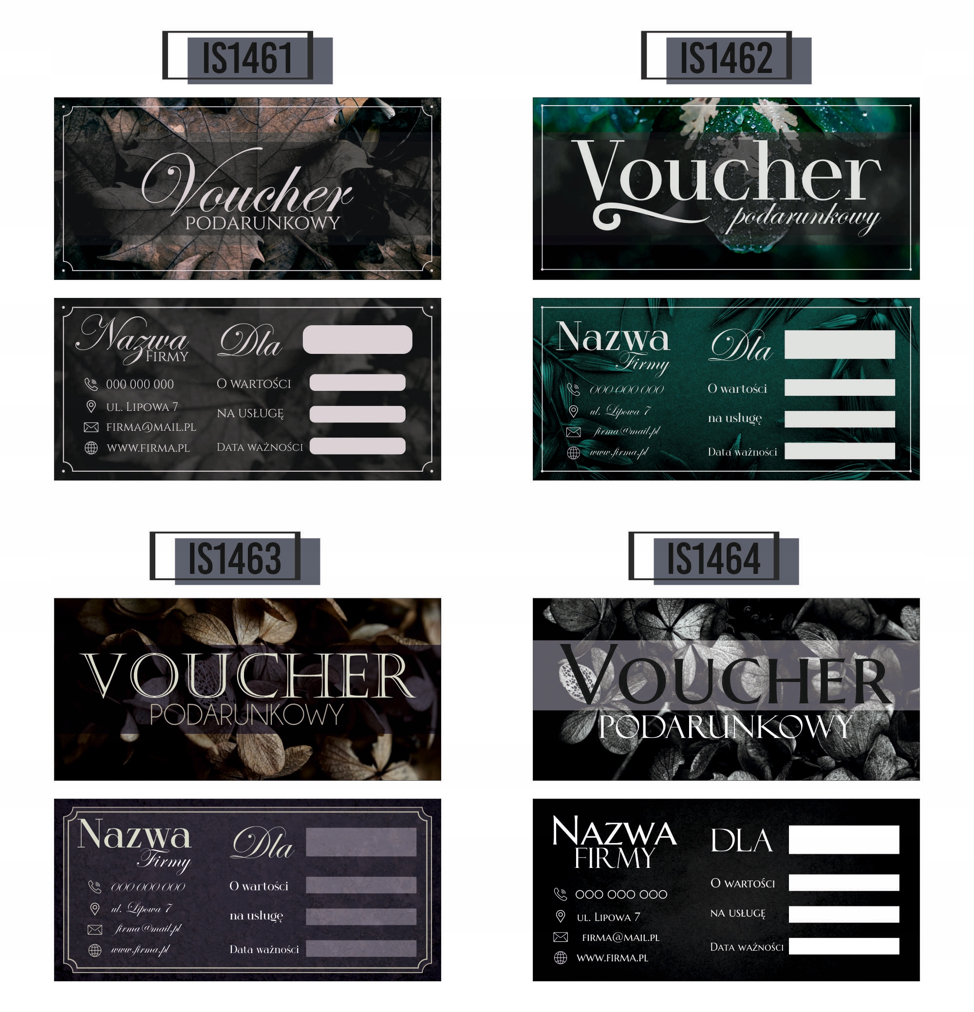 VOUCHERY PODARUNKOWE na zakupy lub usługi 60 szt. GOTOWY PROJEKT