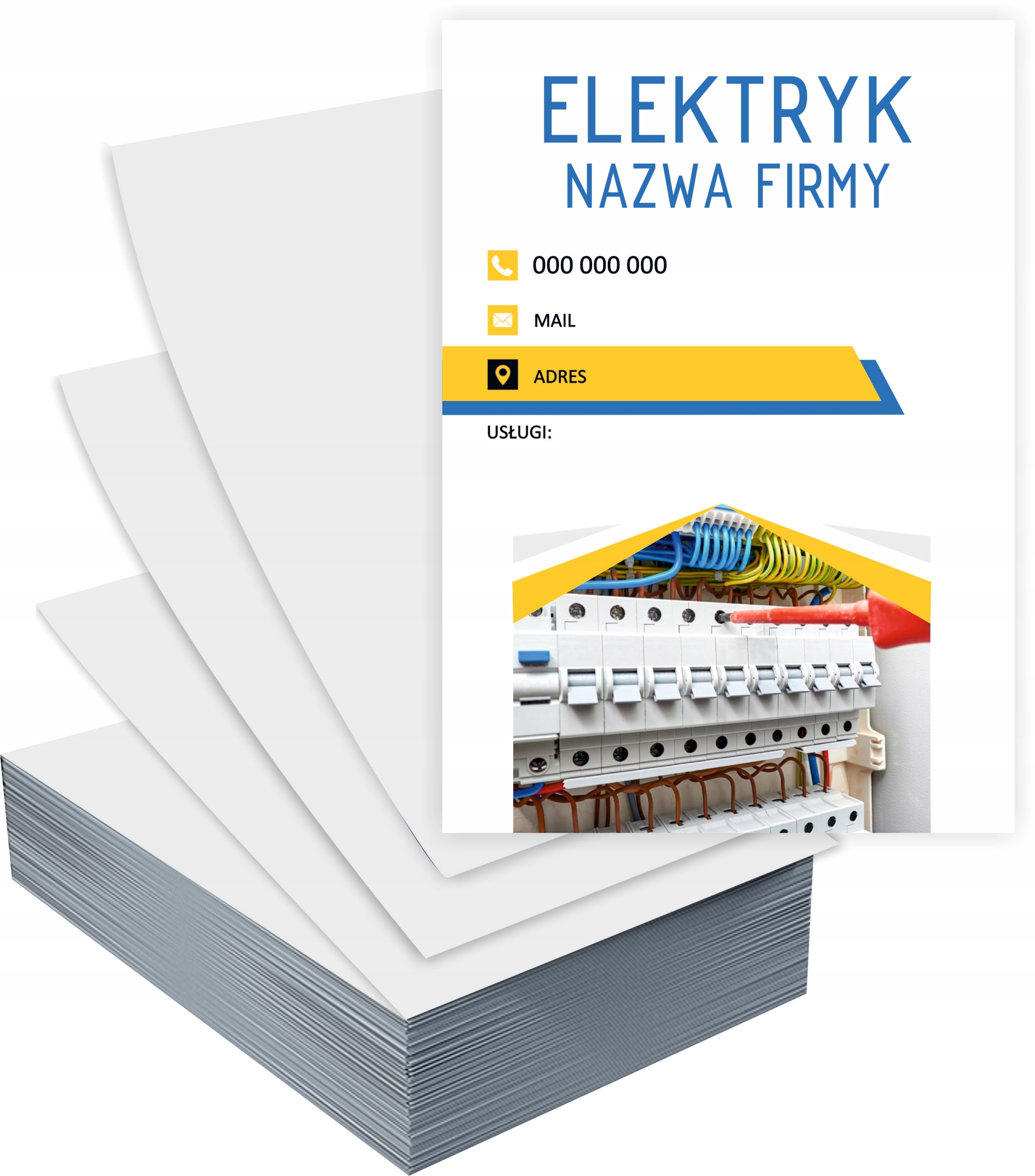 Ulotki A5 1000 szt firmowe reklamowe ELEKTRYK + PROJEKT GRATIS