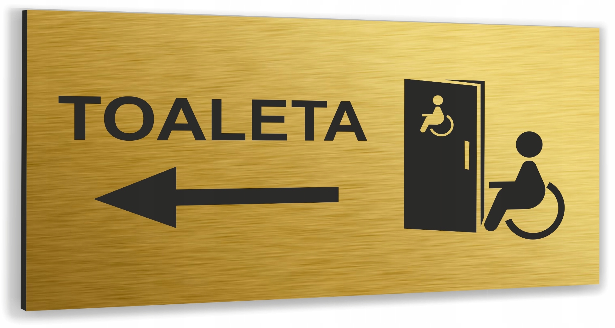 Tabliczka TOALETA DLA OSÓB NIEPEŁNOSPRAWNYCH aluminium informacyjna ZŁOTA