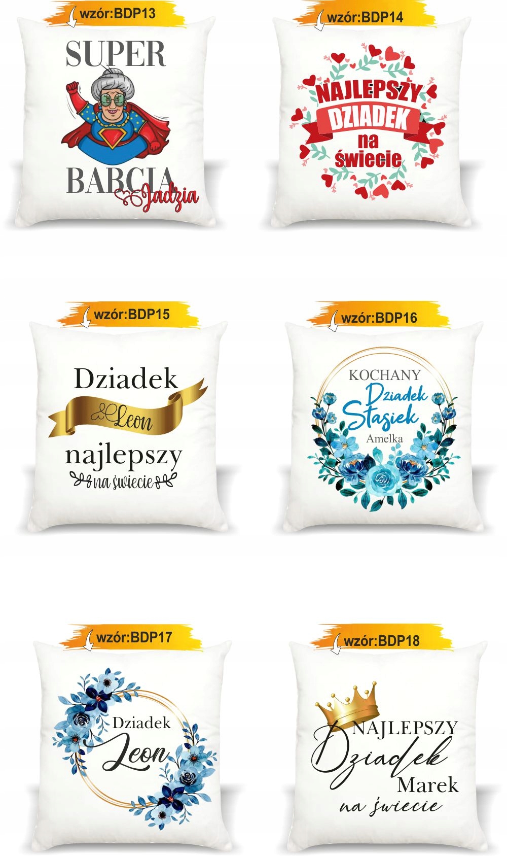 foto PODUSZKA PREZENT NA DZIEŃ BABCI DZIADKA imię
