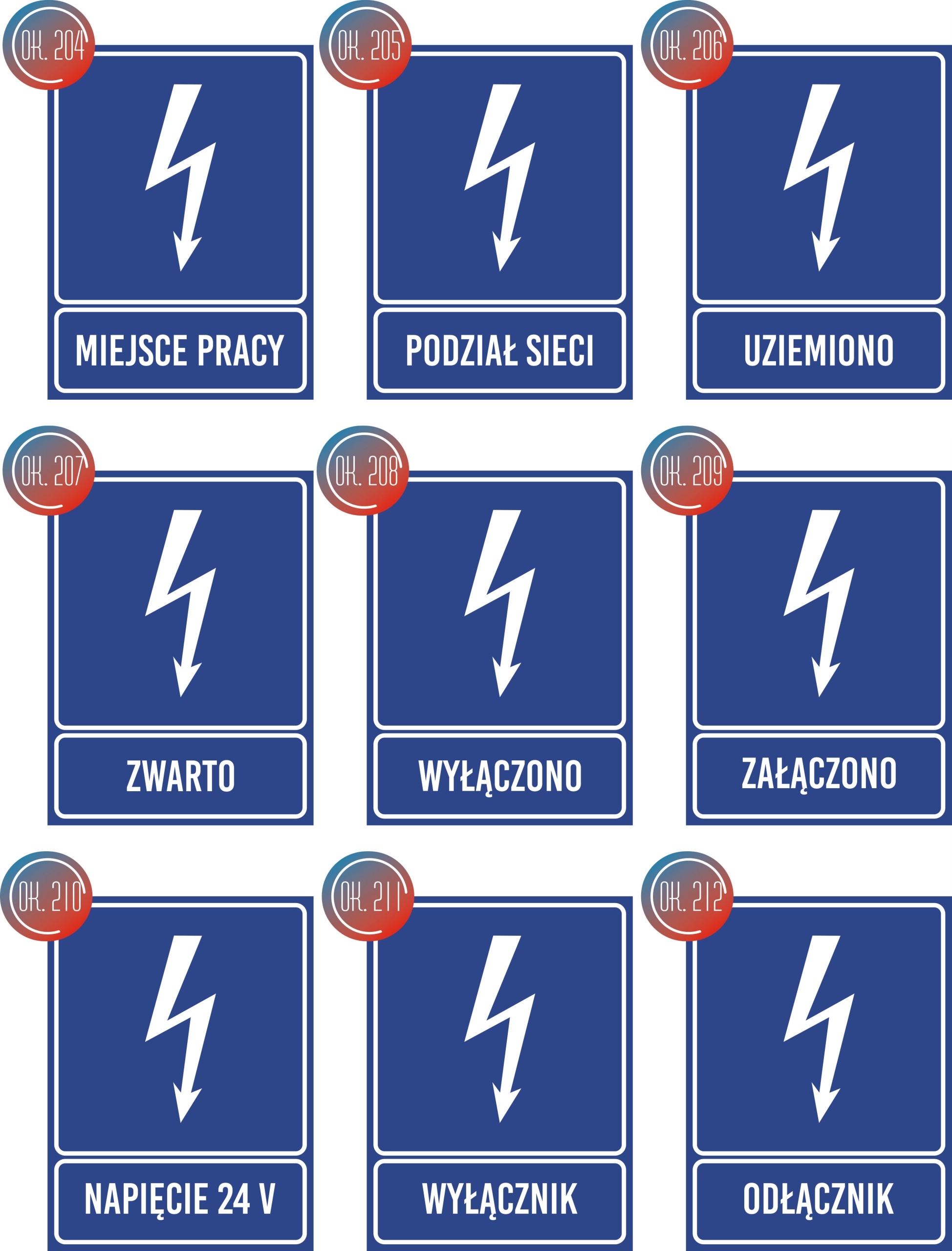 Tabliczka informacyjna - Transformator 1000 KVA grawer piktogram 20x6 cm