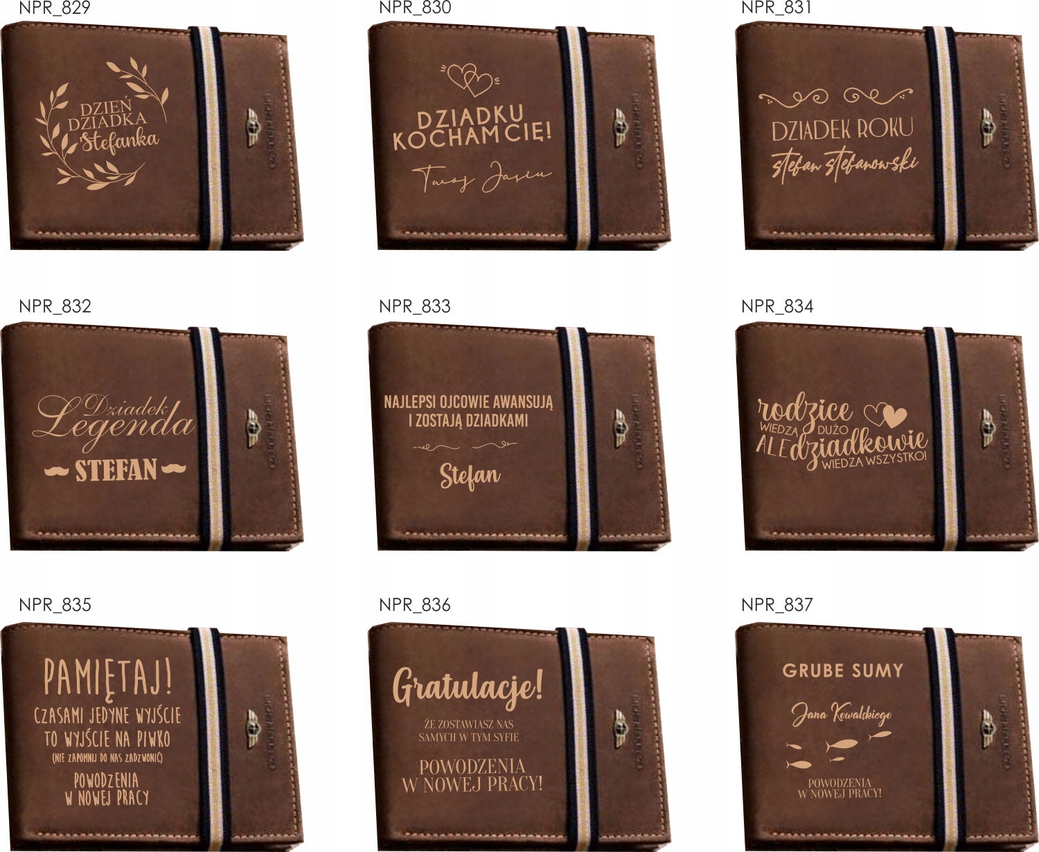 Portfel grawerowany ZAWODY dużo wzorów + perfumy