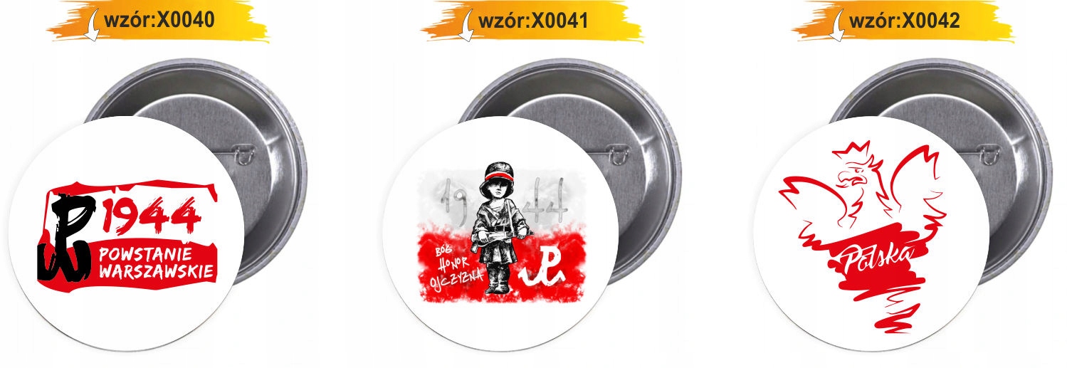 Przypinki buttony PAMIĘĆ ŻOŁNIERZE WYKLĘCI