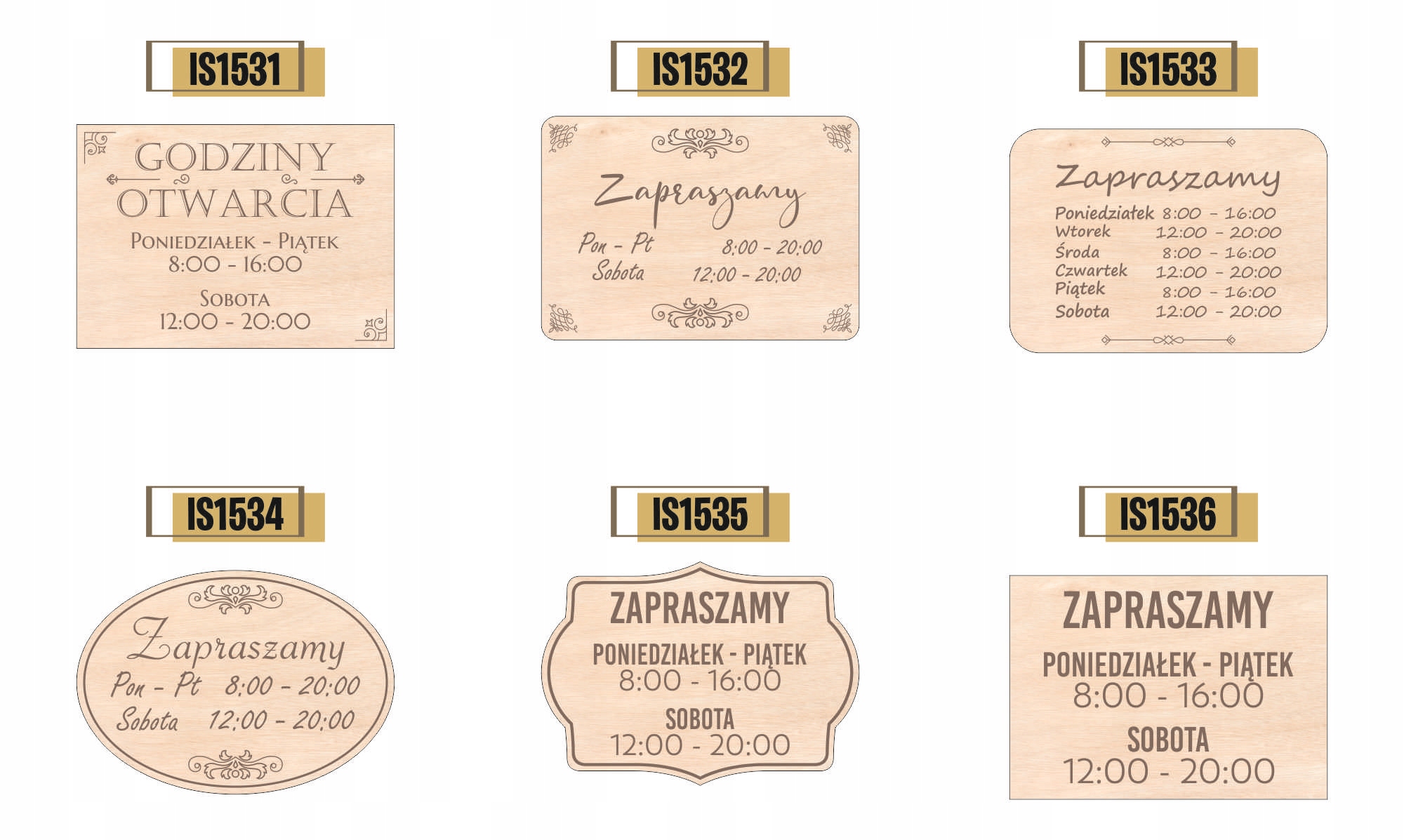 Grawer TABLICZKA DREWNIANA zapraszamy godziny otwarcia A5 personalizowana