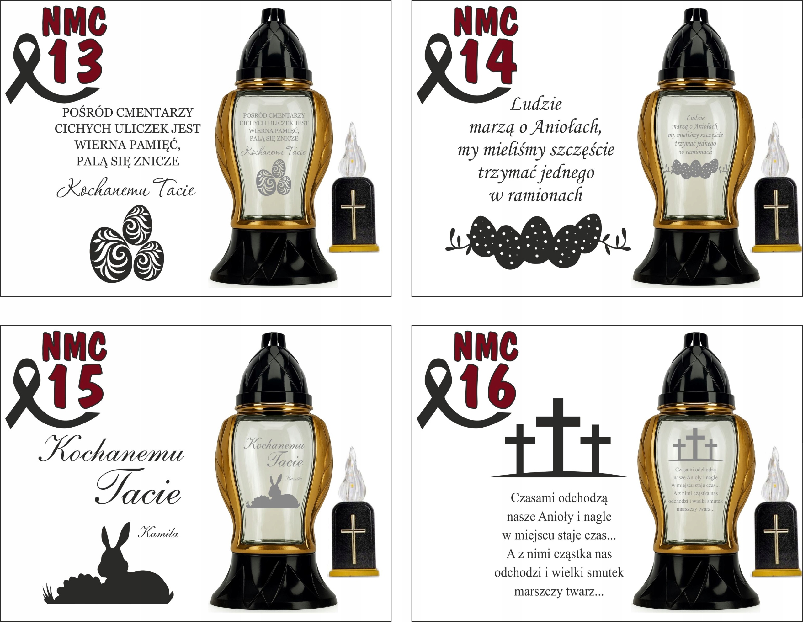 Ozdobny Znicz z Twoim grawerem Napisem Personalizowany dla dziadka