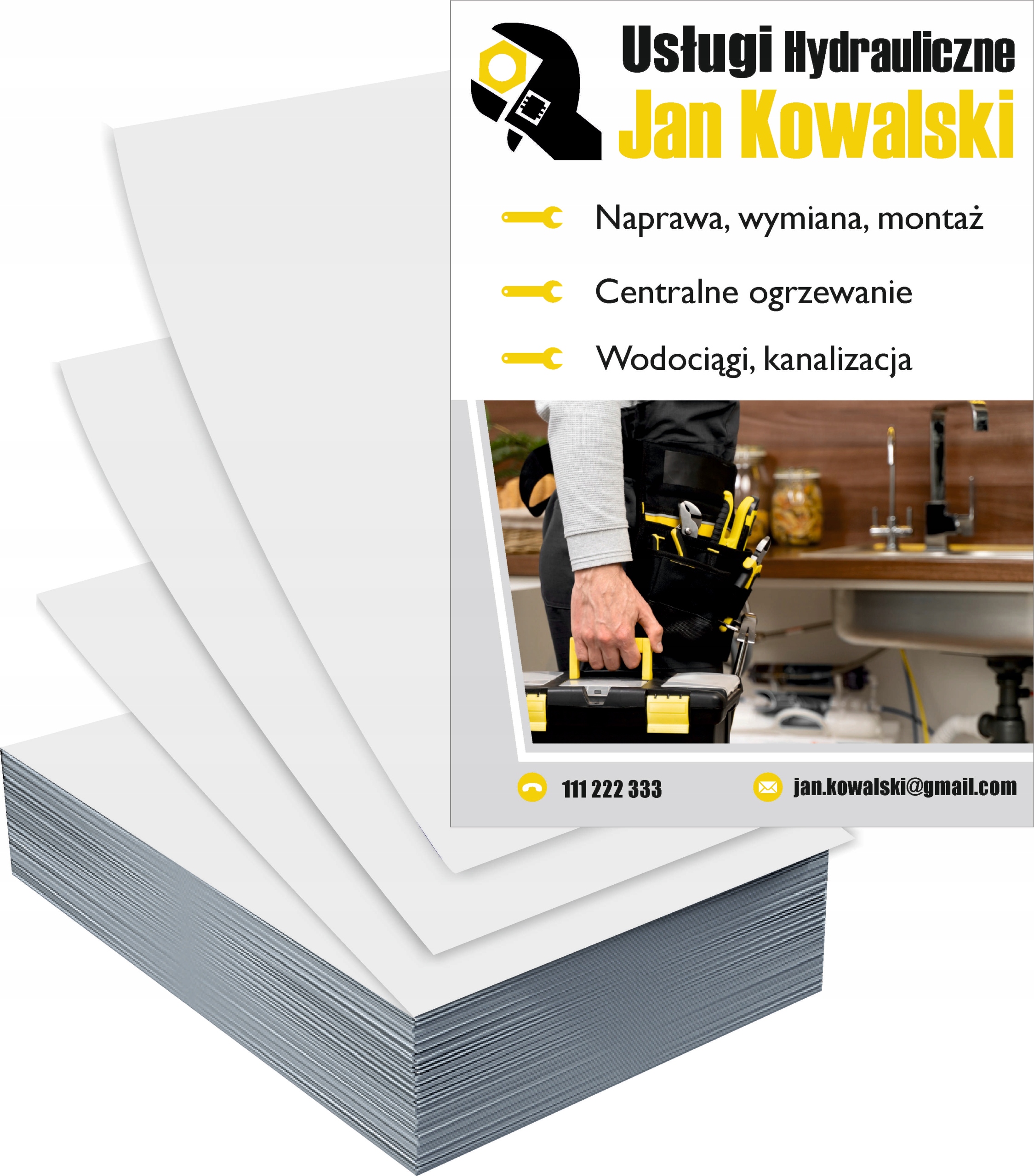 Ulotki A6 100szt reklamowe firmowe dużo wzorów USŁUGI HYDRAULICZNE